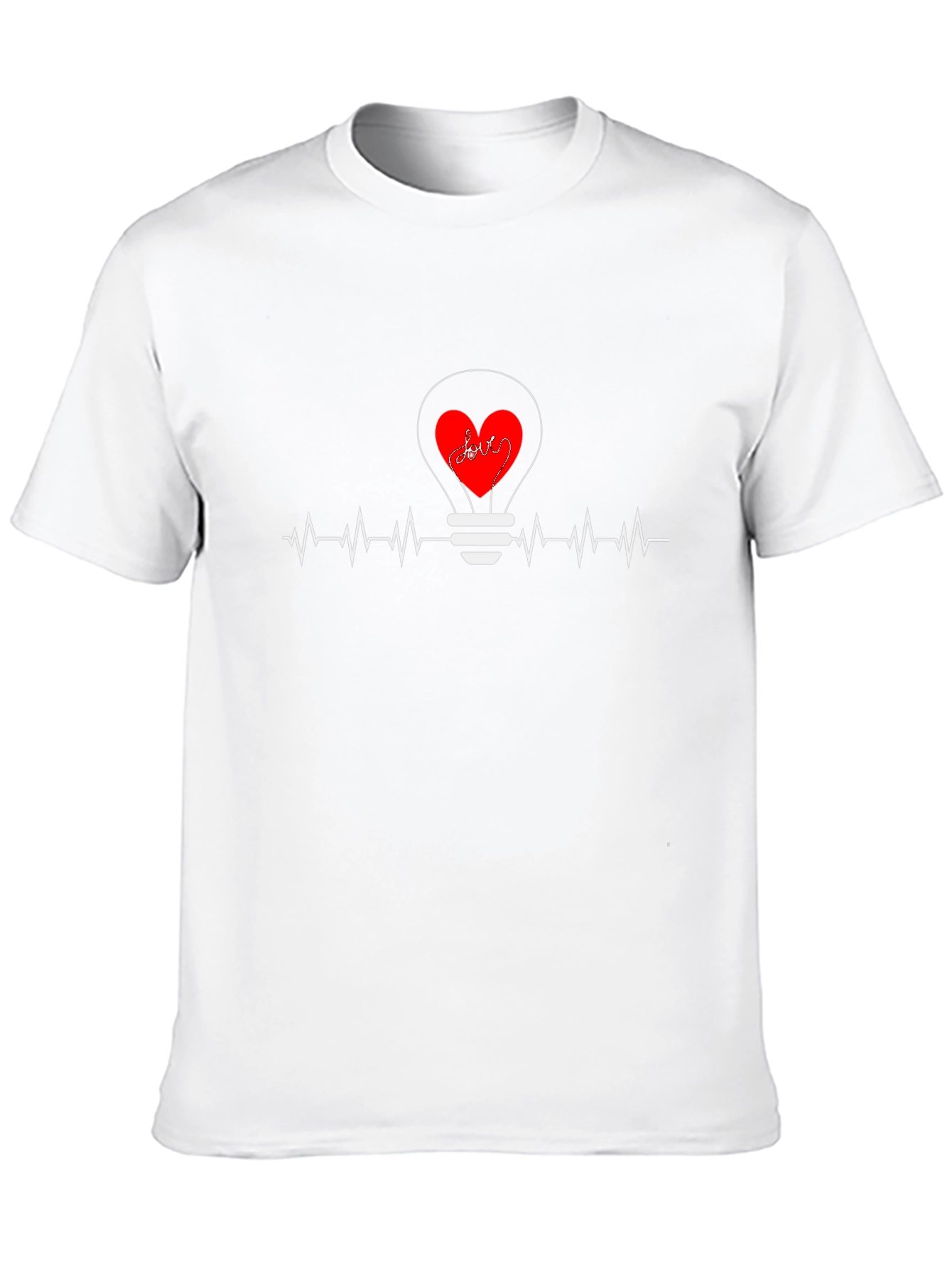 Heartbeat Love Bulb Graphic T-Shirt