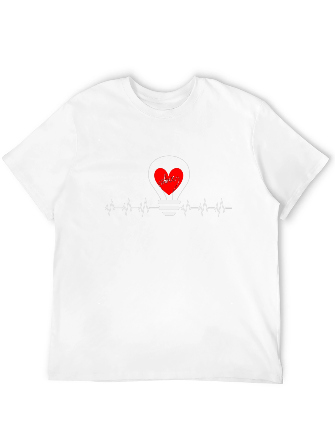 Heartbeat Love Bulb Graphic T-Shirt