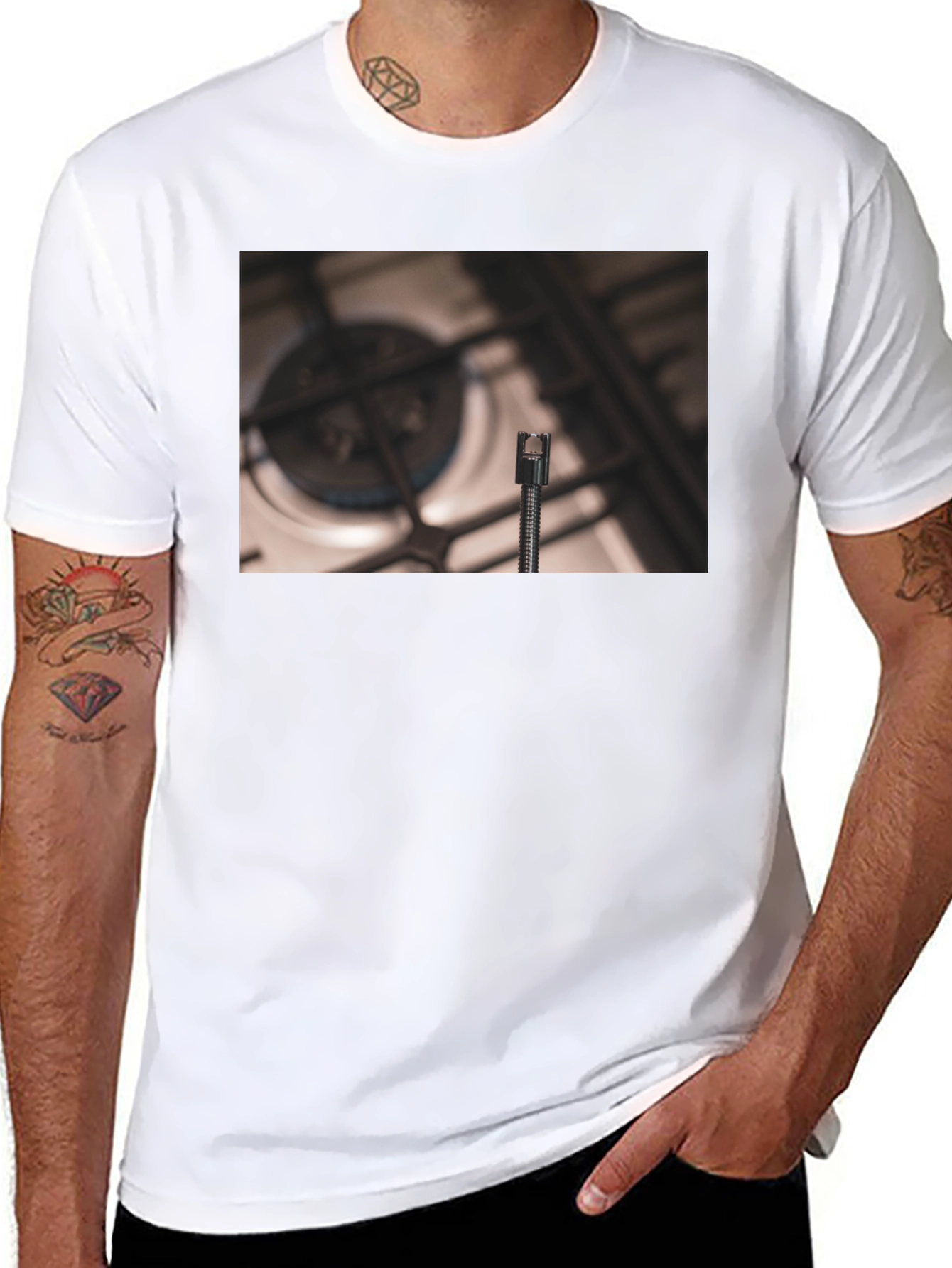 Novelty T-Shirt with Kitchen Burner Graphic