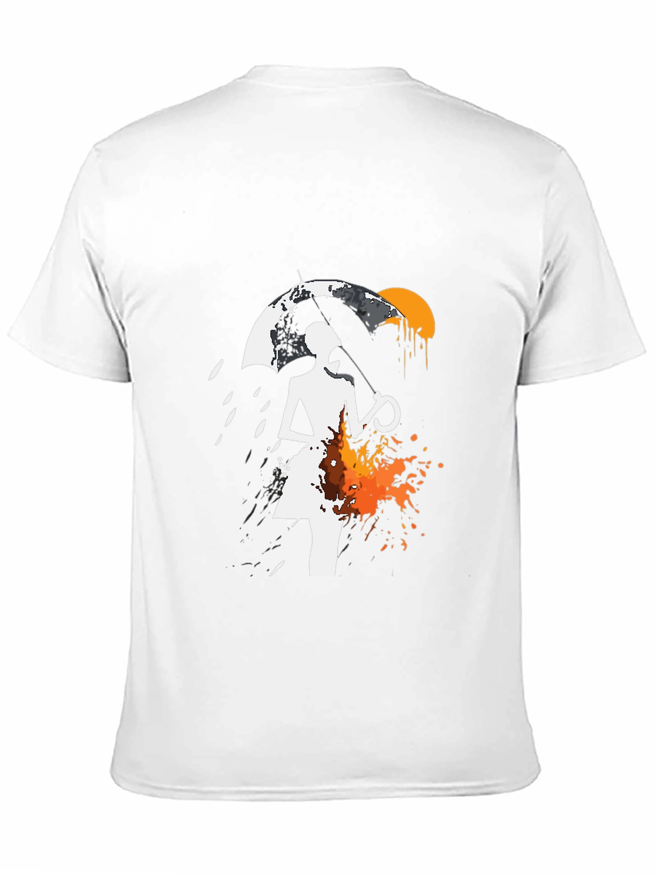Abstract Umbrella Graphic Tee - Black Cotton Blend