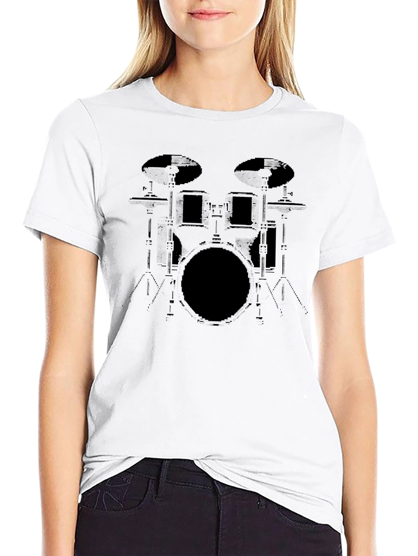 Drum Kit Graphic Tee - Musicians Black T-Shirt