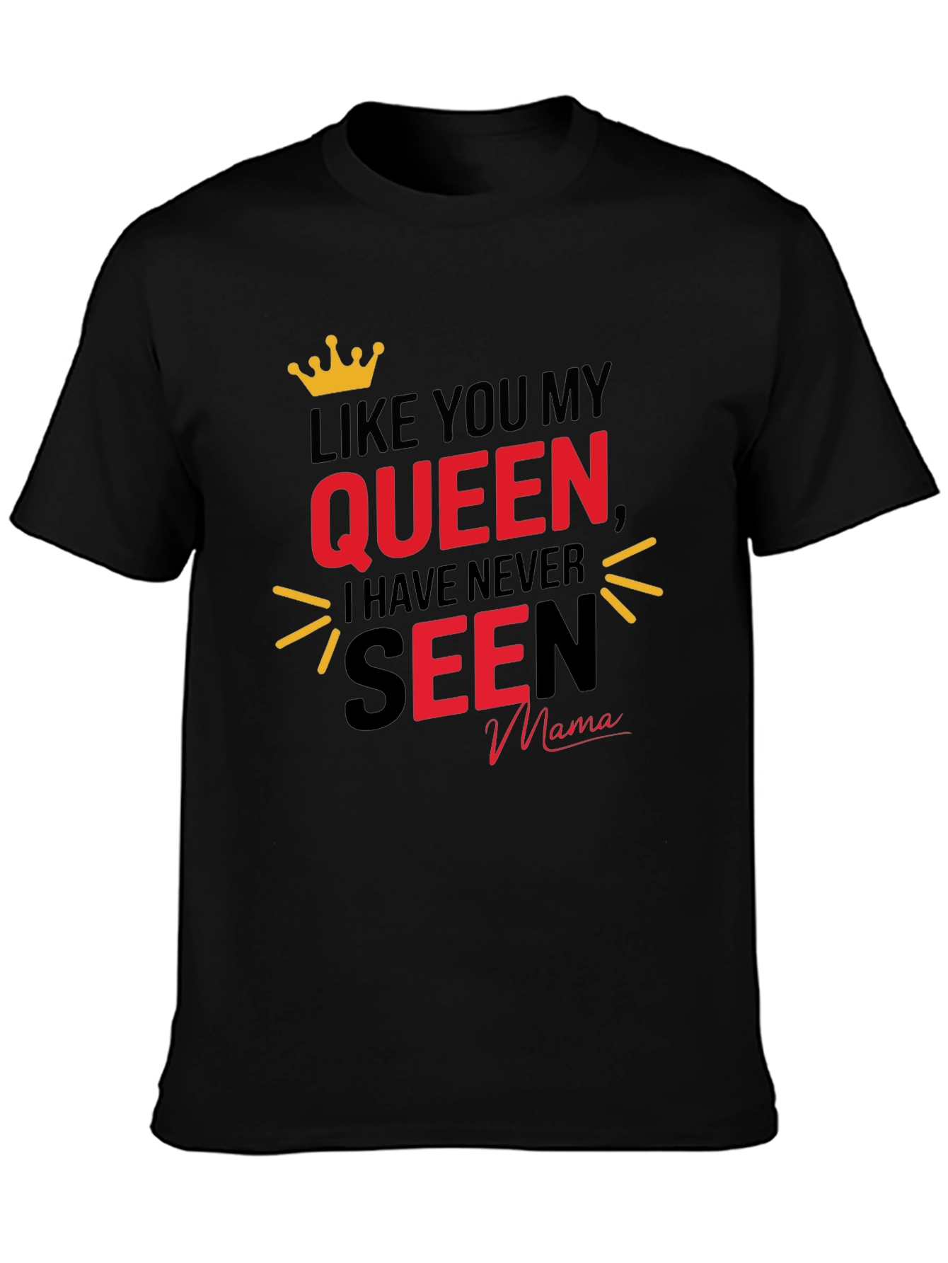 Queen Mama Graphic Tee - Black Crew Neck