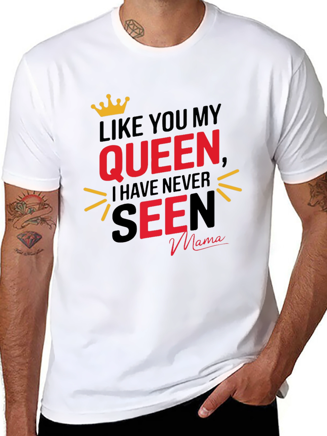 Queen Mama Graphic Tee - Black Crew Neck