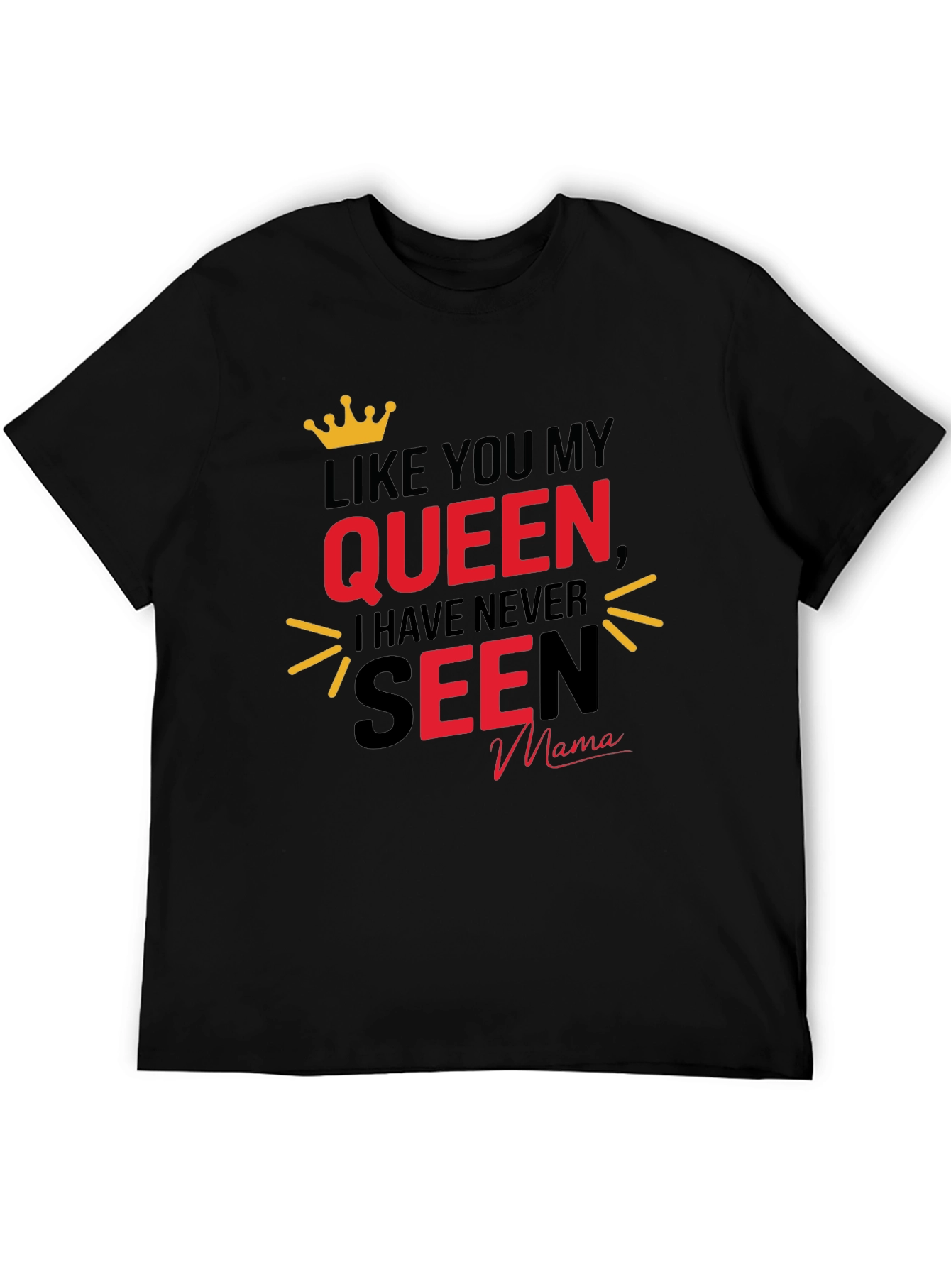 Queen Mama Graphic Tee - Black Crew Neck