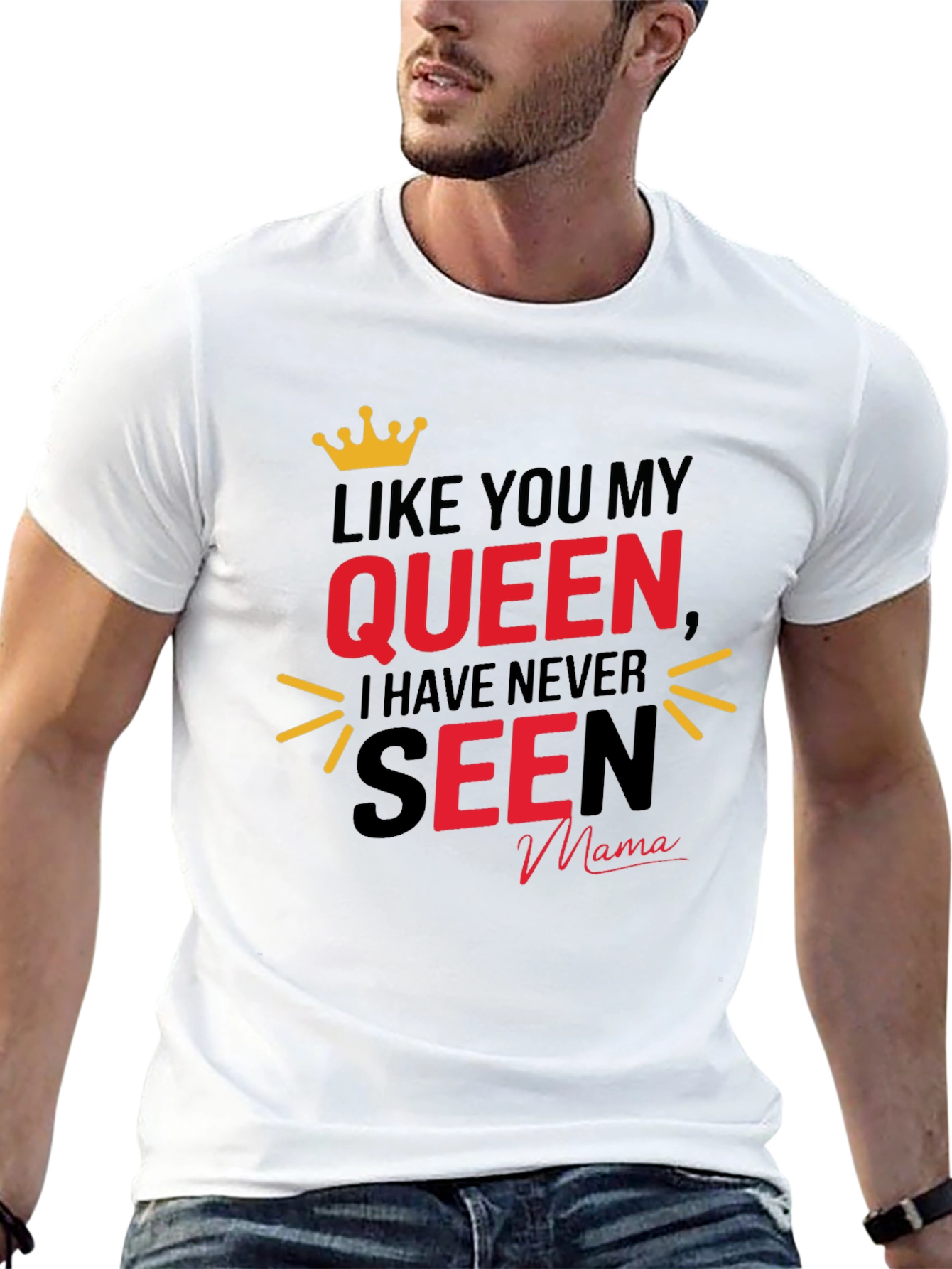 Queen Mama Graphic Tee - Black Crew Neck