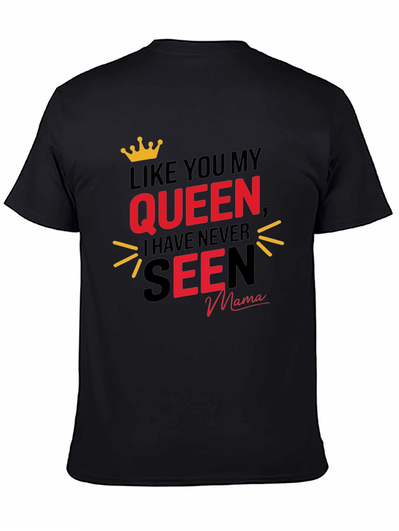 Queen Mama Graphic Tee - Black Crew Neck
