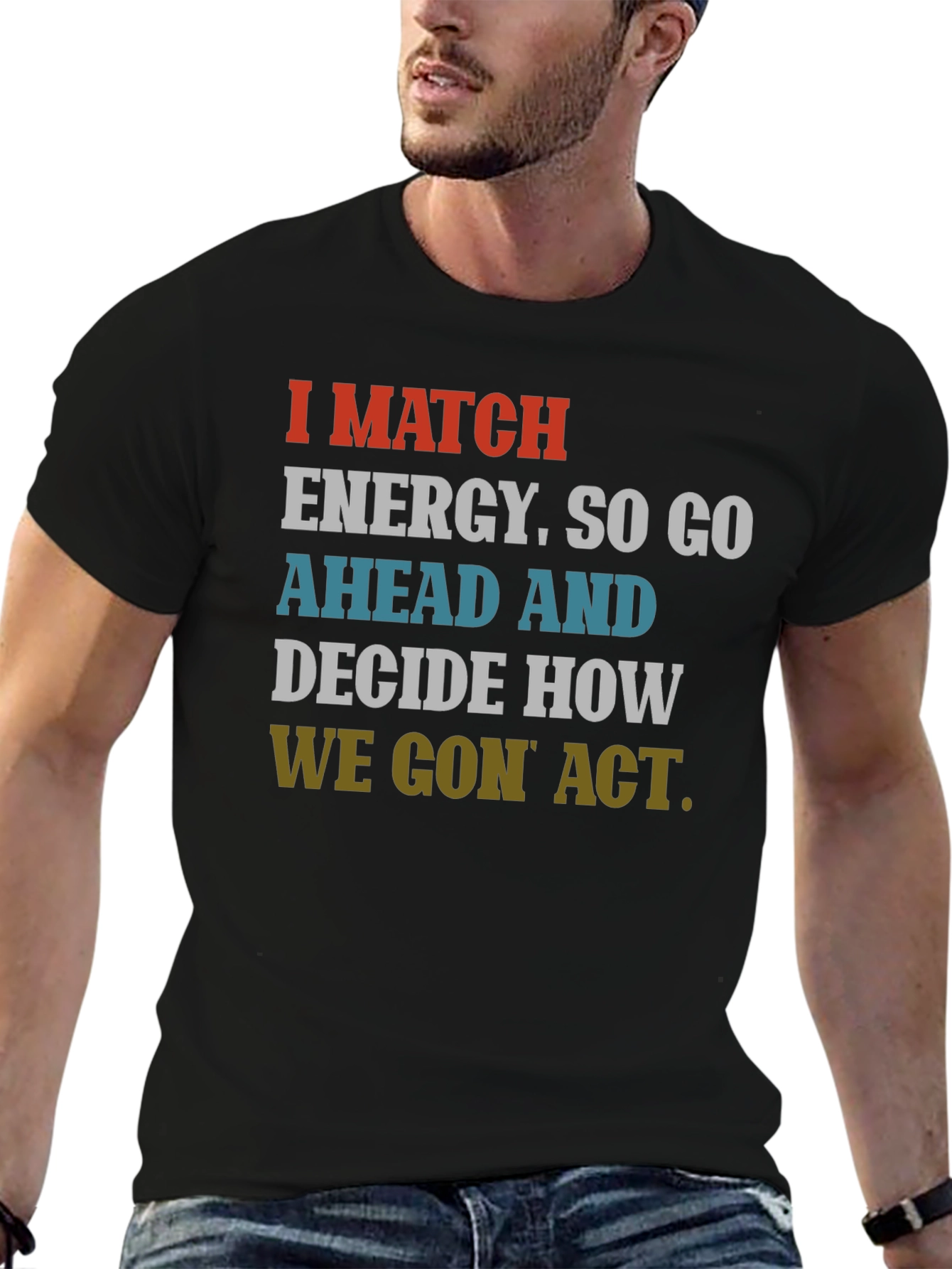 Match Energy Graphic T-Shirt - Black