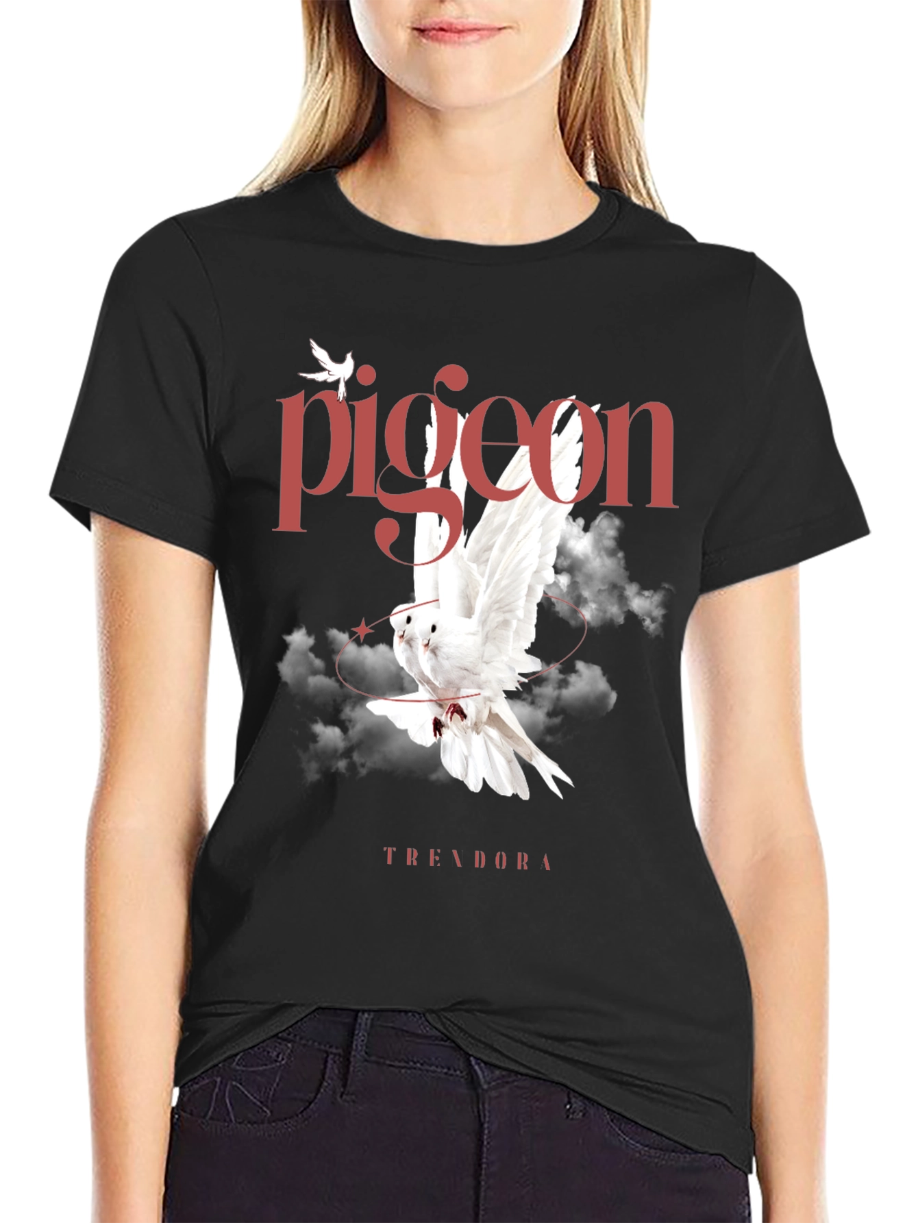 Pigeon Graphic Black T-Shirt - Trending Now!