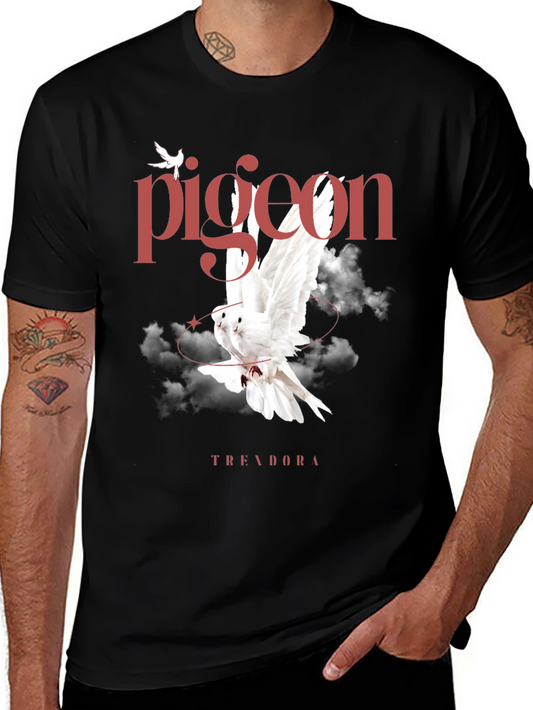 Pigeon Graphic Black T-Shirt - Trending Now!