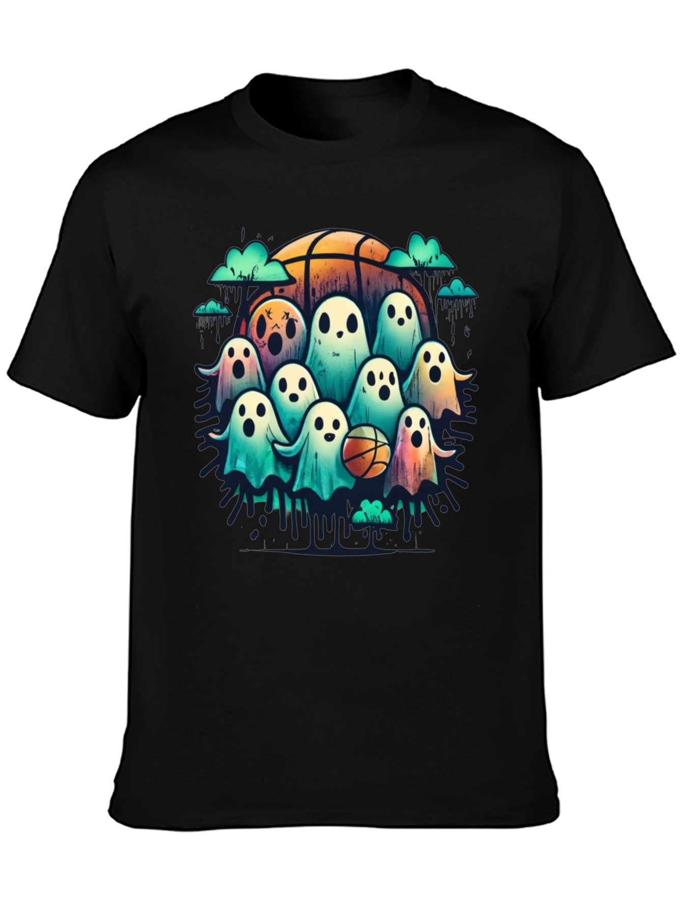 Ghostly Basketball Crew T-Shirt