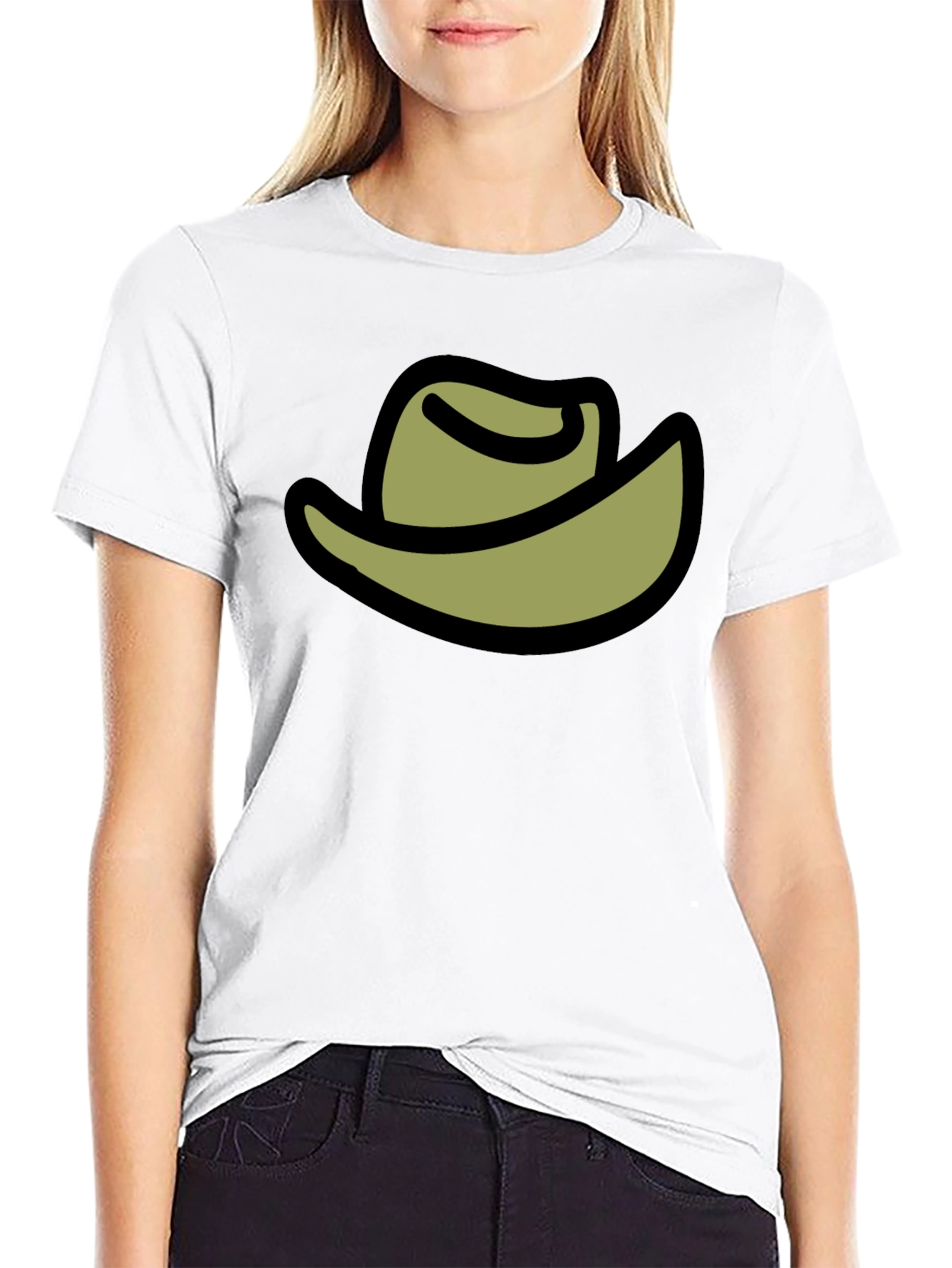 Cowboy Hat Graphic Tee - Black Cotton Blend