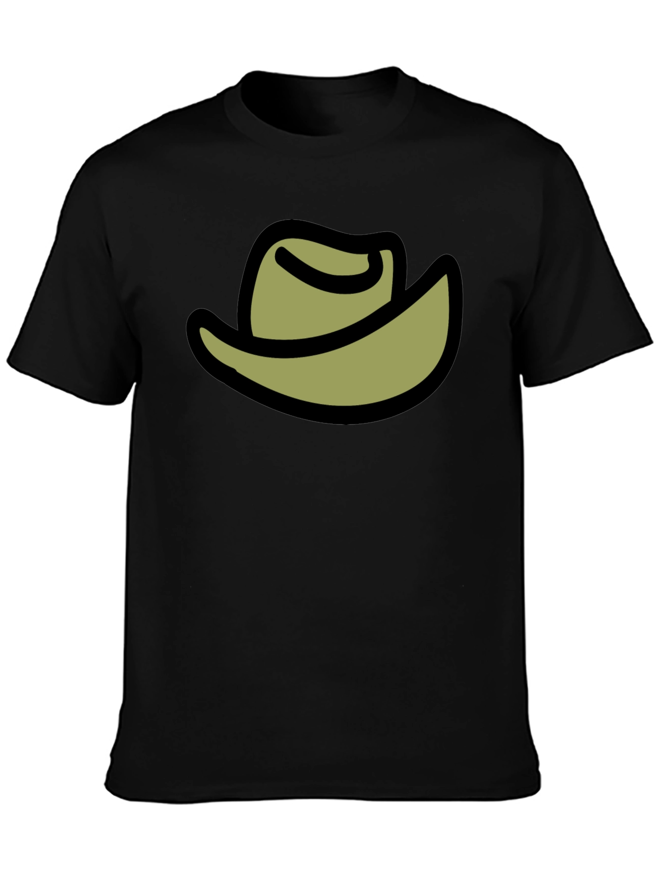Cowboy Hat Graphic Tee - Black Cotton Blend