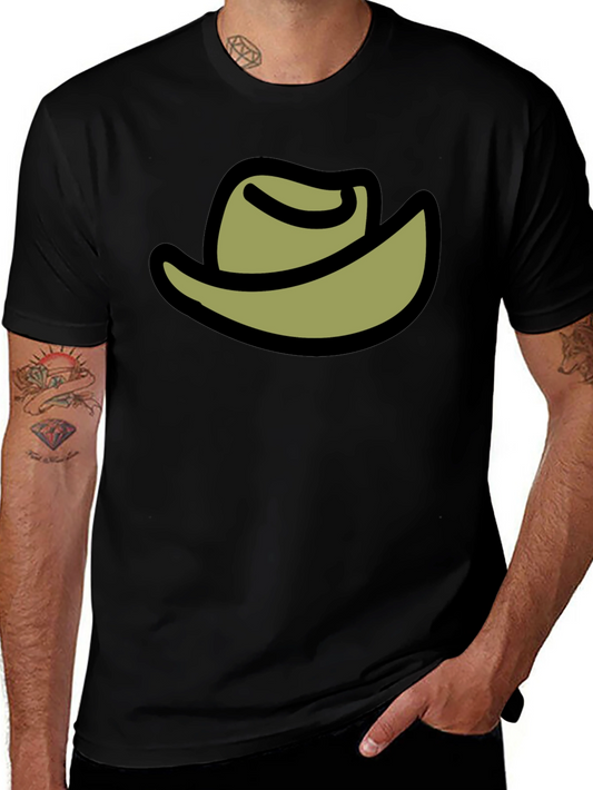 Cowboy Hat Graphic Tee - Black Cotton Blend