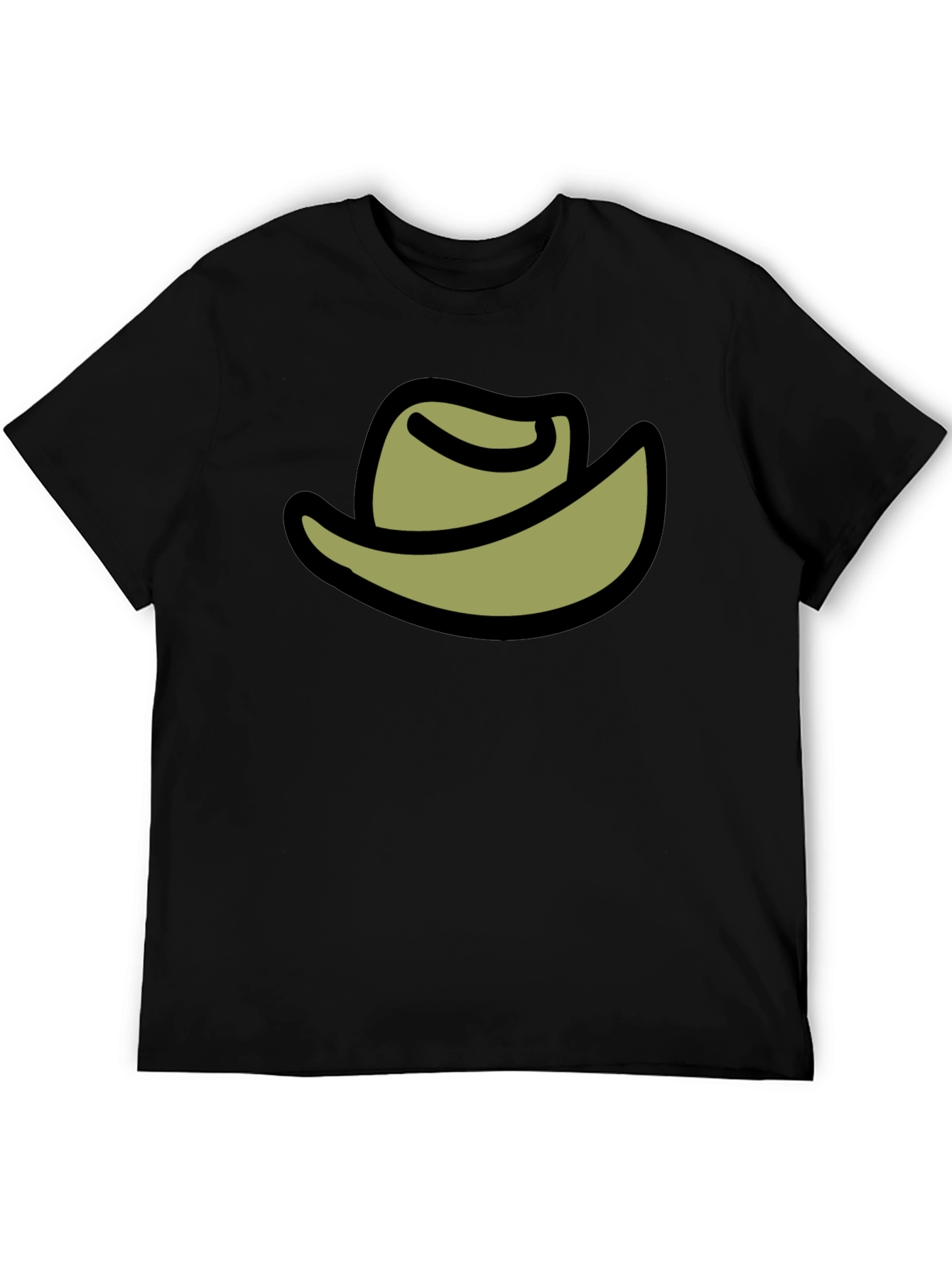 Cowboy Hat Graphic Tee - Black Cotton Blend