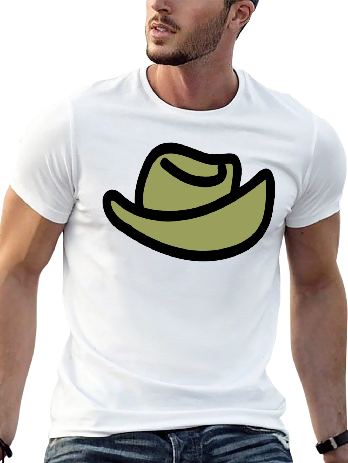 Cowboy Hat Graphic Tee - Black Cotton Blend