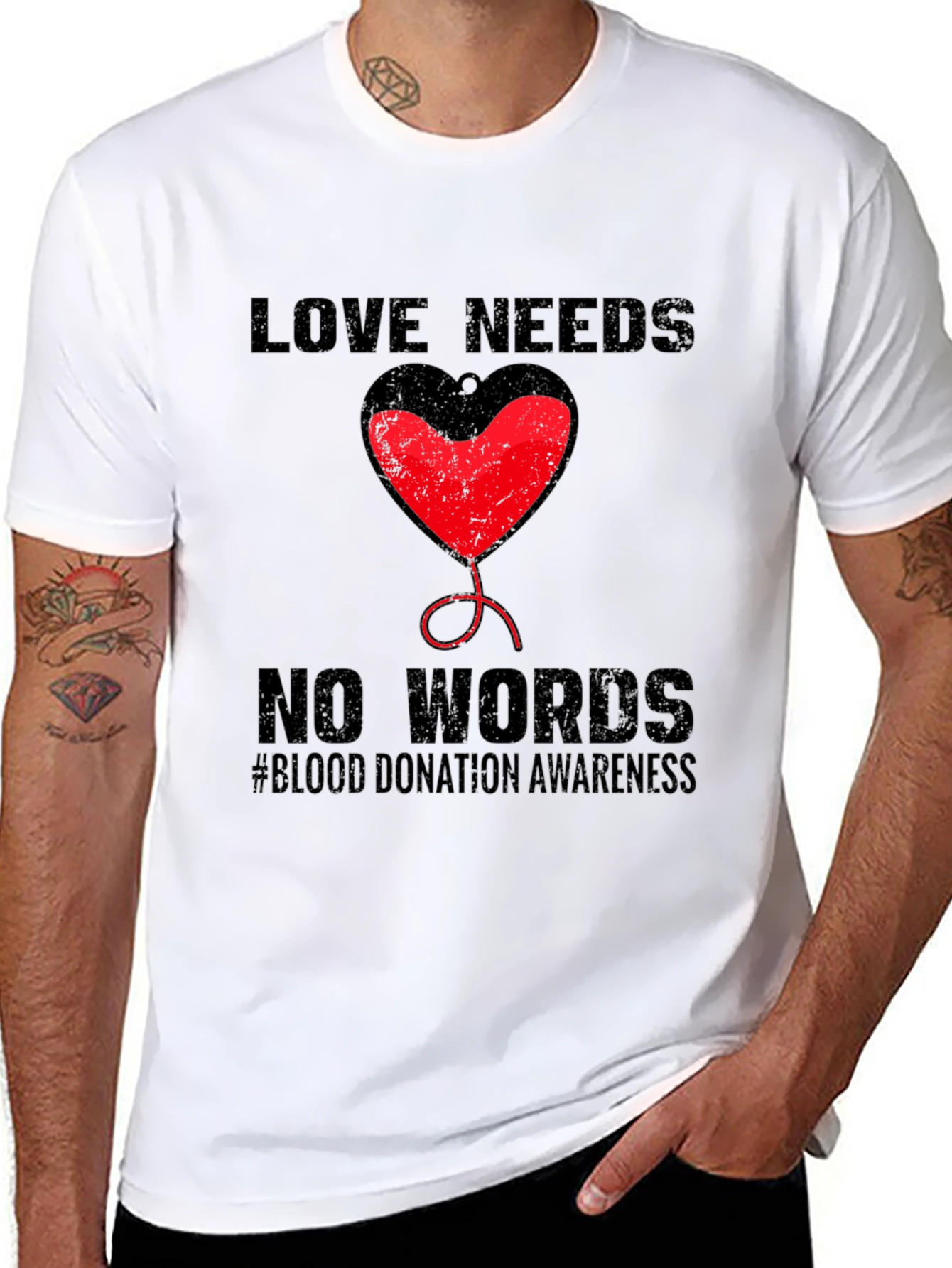 Love Needs No Words Blood Donation Awareness T-Shirt