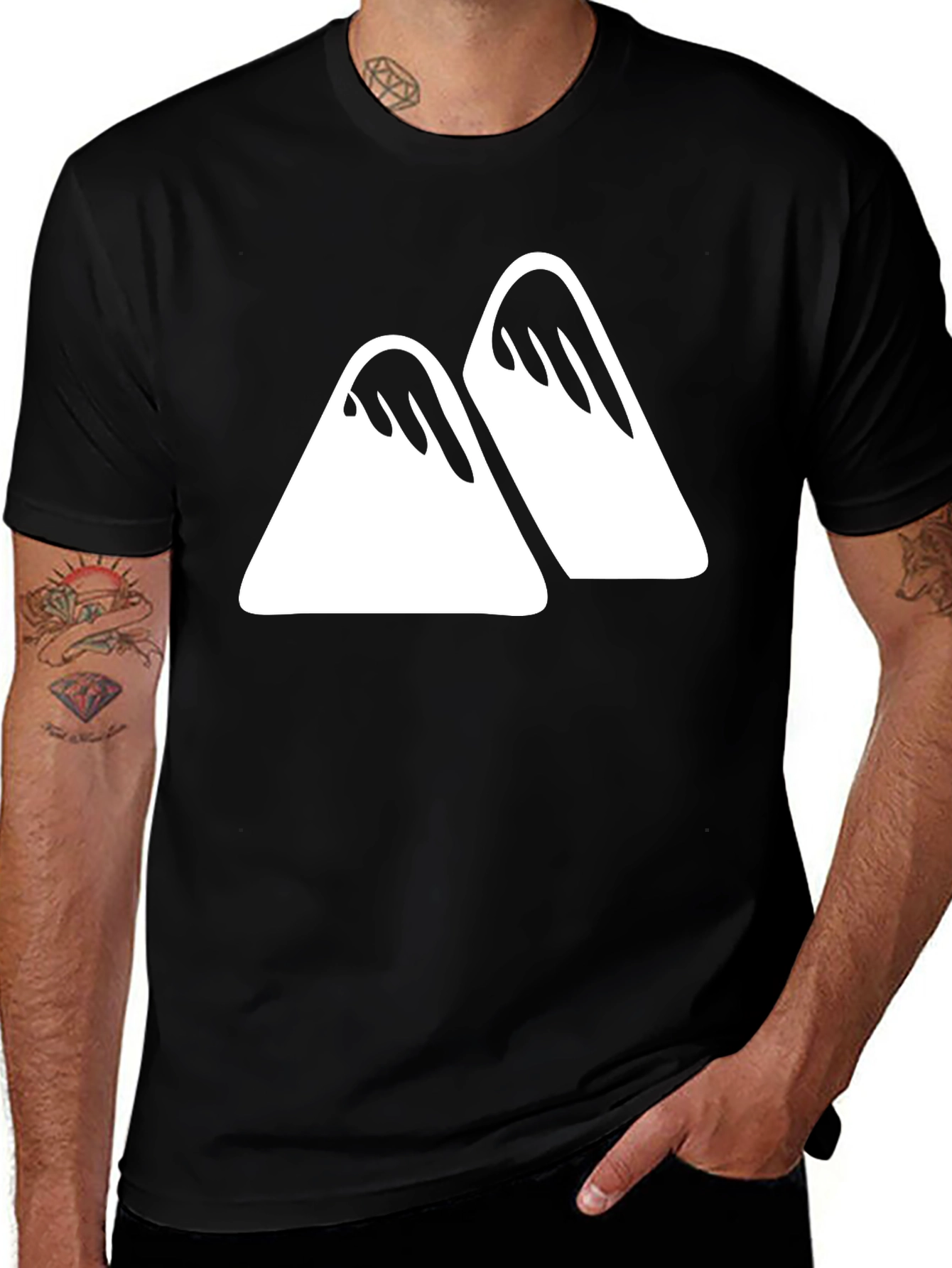 Mountain Peak Graphic Tee - Modern Black T-Shirt