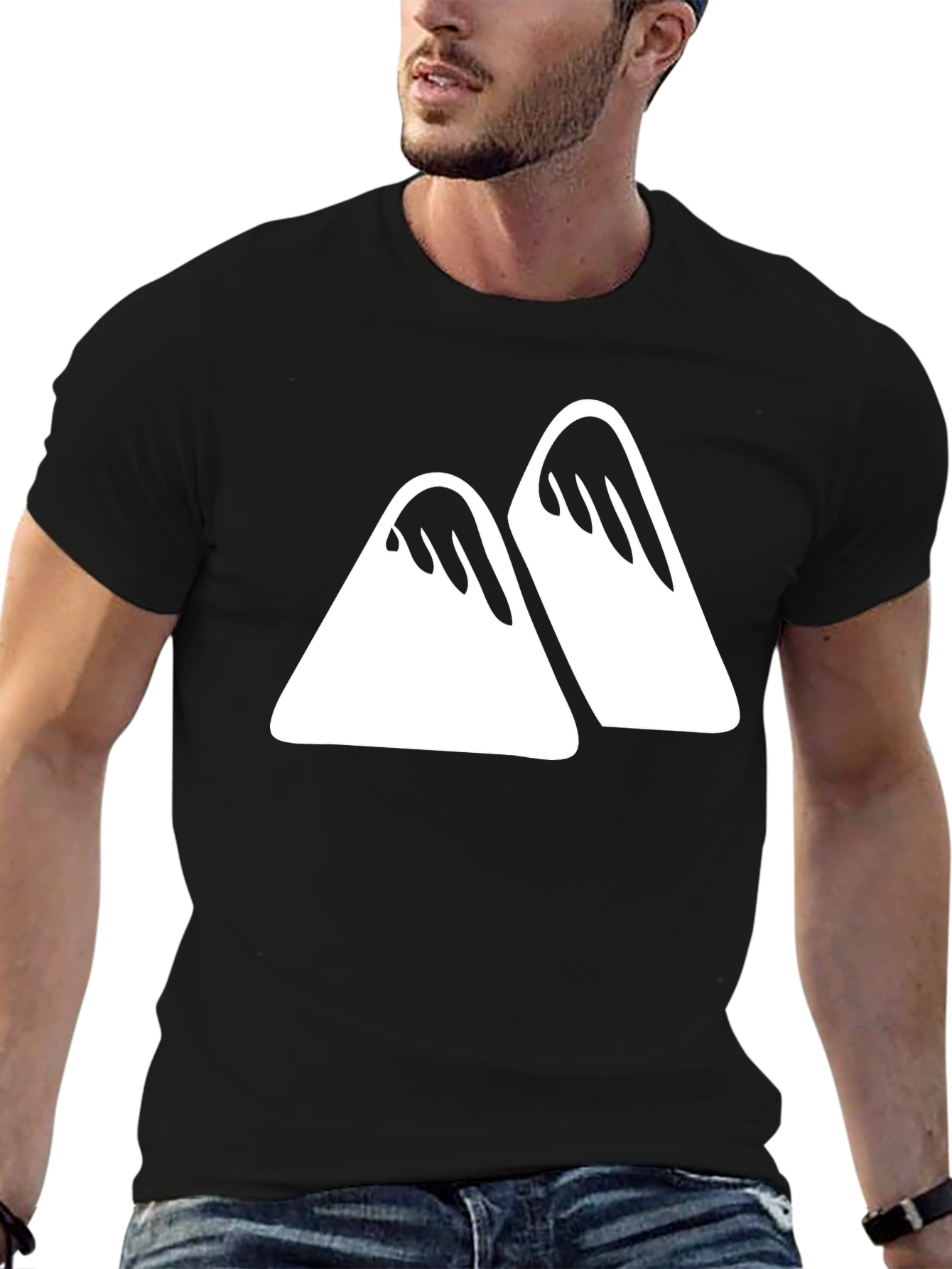 Mountain Peak Graphic Tee - Modern Black T-Shirt
