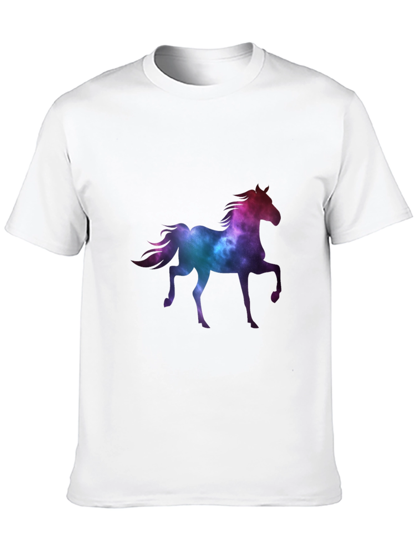 Galaxy Horse Graphic Tee - Trendy Black T-Shirt