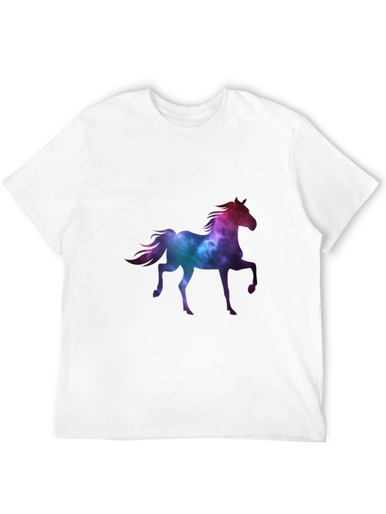 Galaxy Horse Graphic Tee - Trendy Black T-Shirt