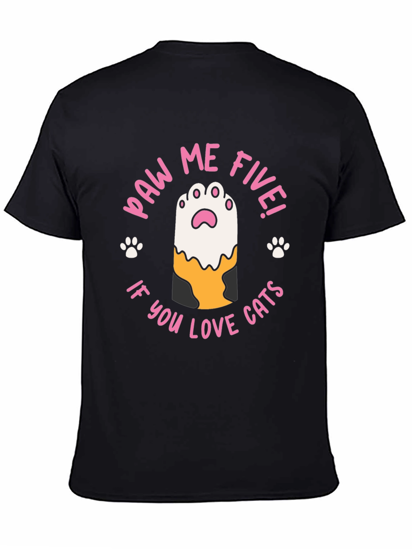 Paw Me Five! Cat Lovers Black T-Shirt