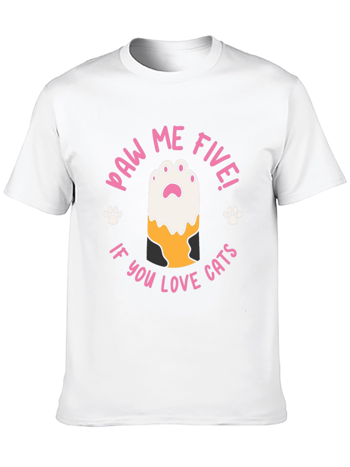 Paw Me Five! Cat Lovers Black T-Shirt