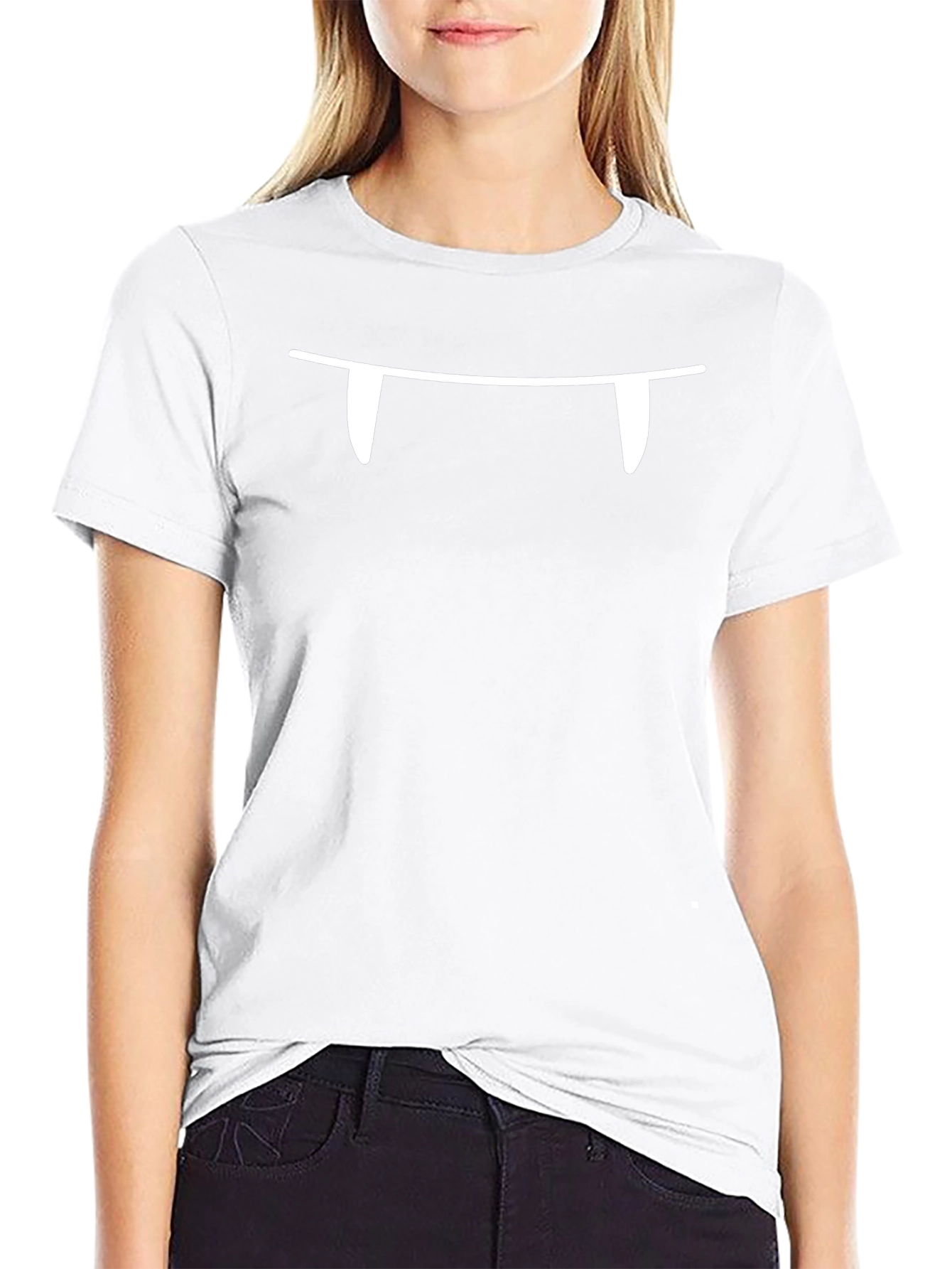 Vampire Fang Graphic Tee - Black Cotton T-Shirt