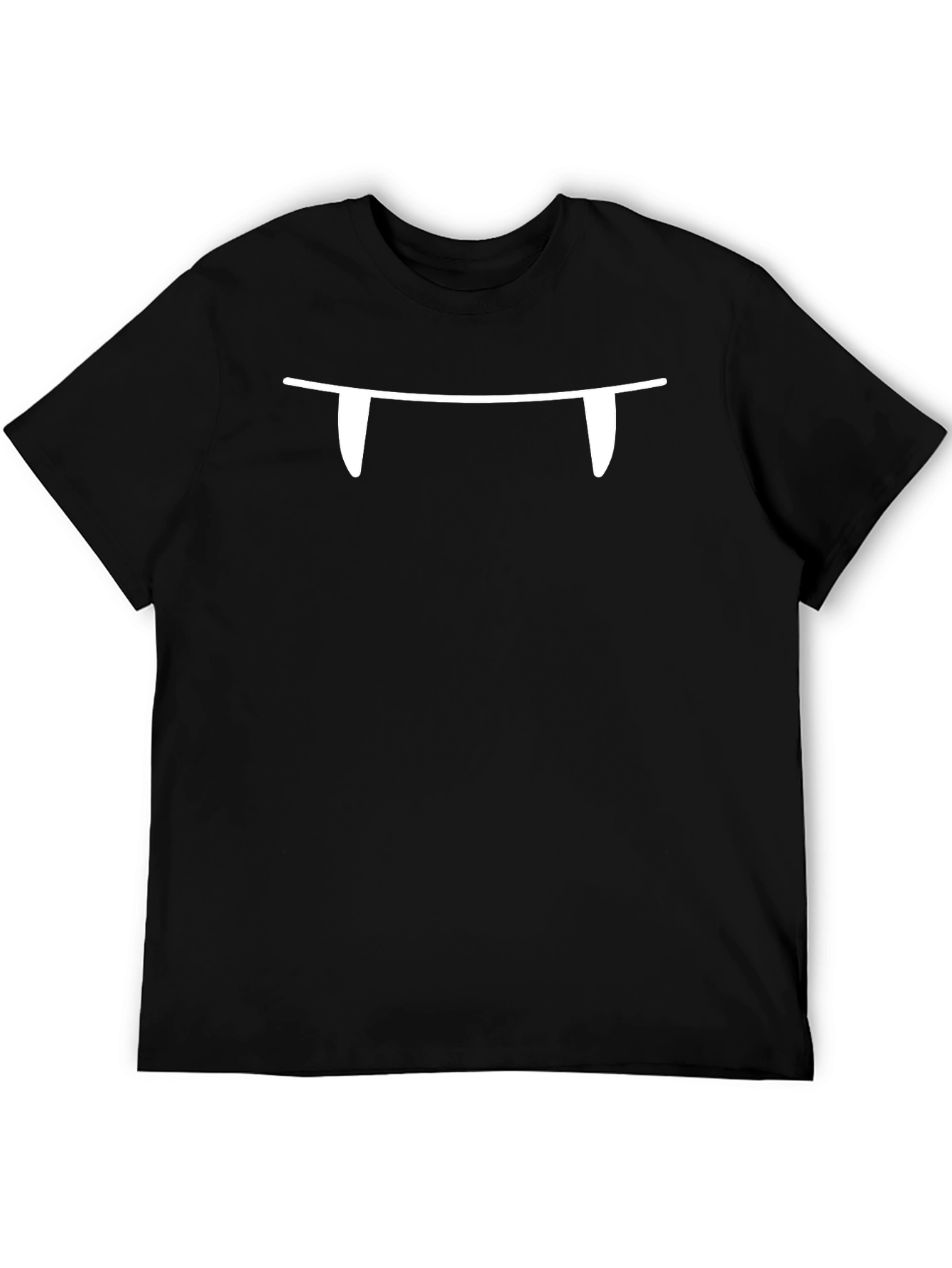 Vampire Fang Graphic Tee - Black Cotton T-Shirt