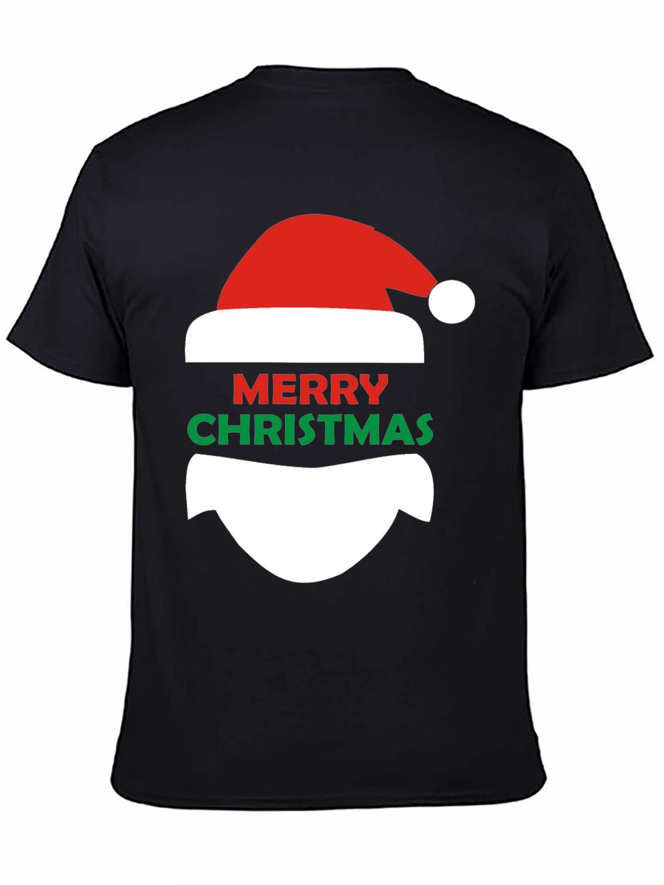 Merry Christmas Santa Face Graphic T-Shirt