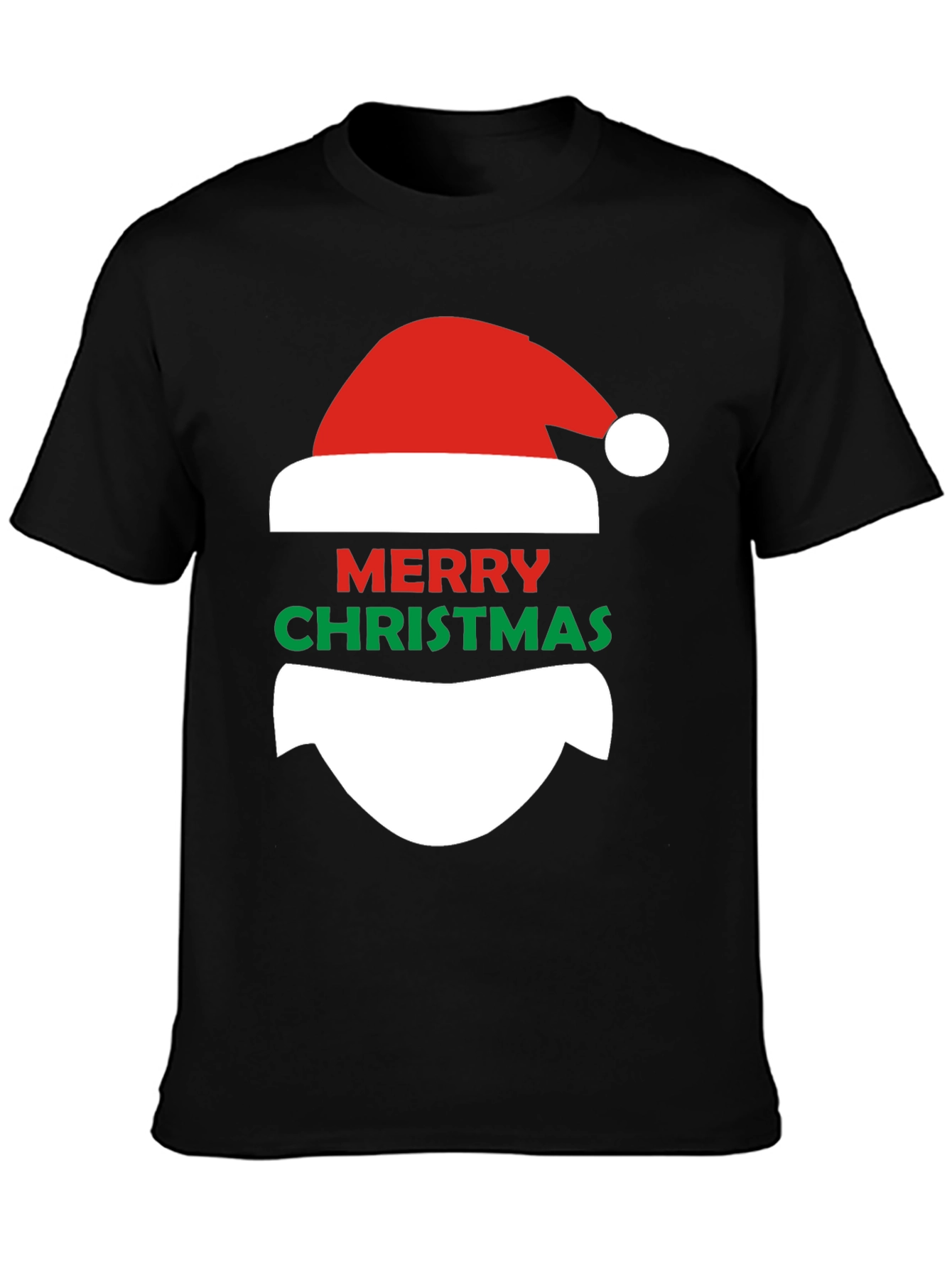 Merry Christmas Santa Face Graphic T-Shirt