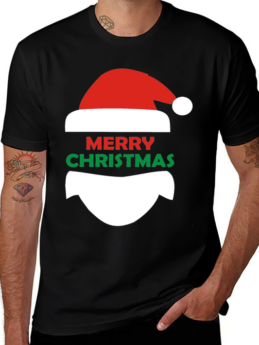 Merry Christmas Santa Face Graphic T-Shirt