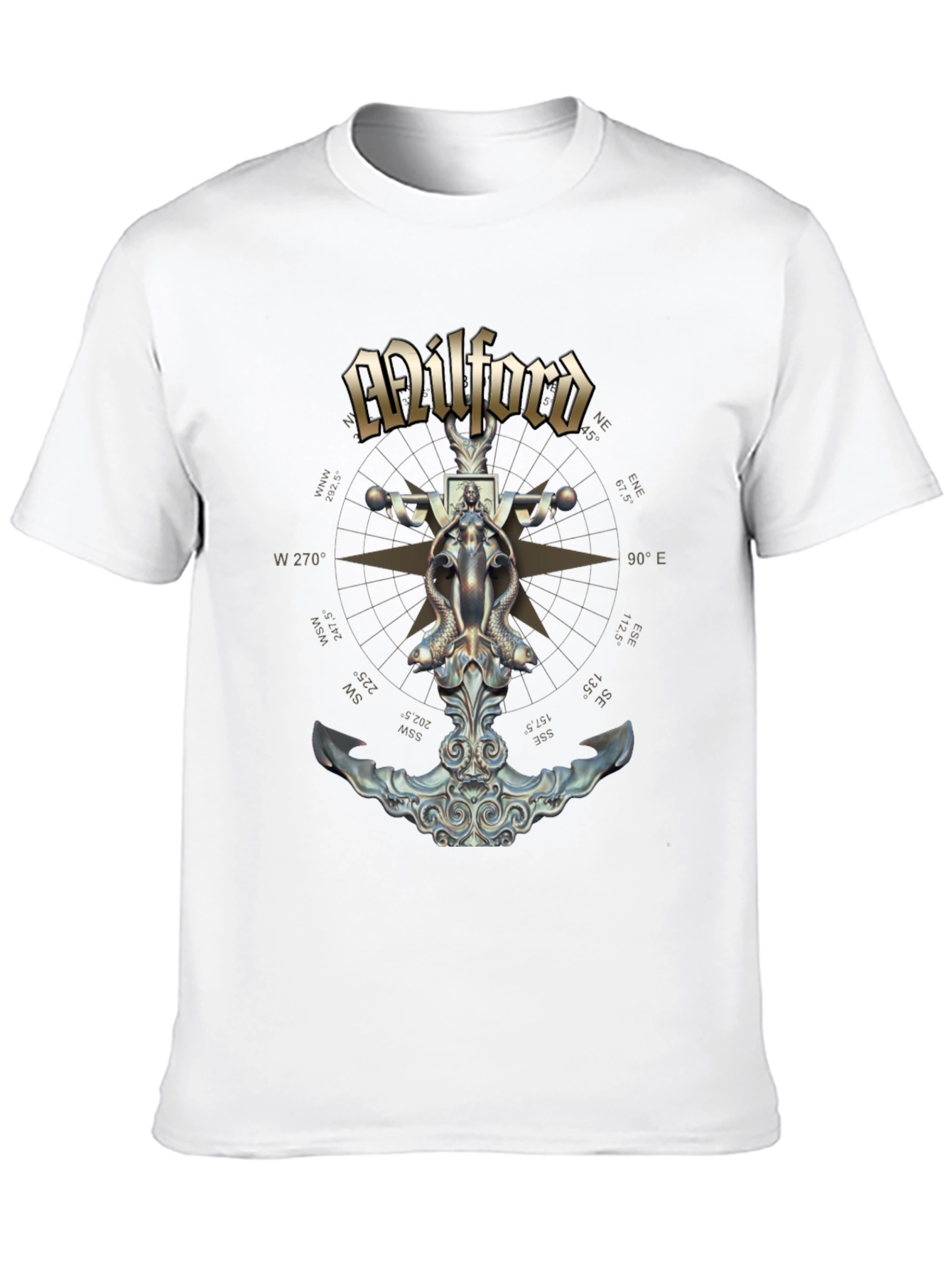 Milford Nautical Anchor T-Shirt - Compass Design