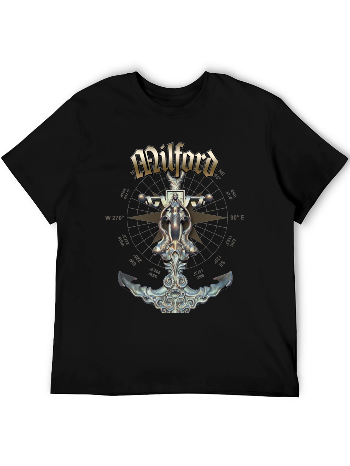 Milford Nautical Anchor T-Shirt - Compass Design