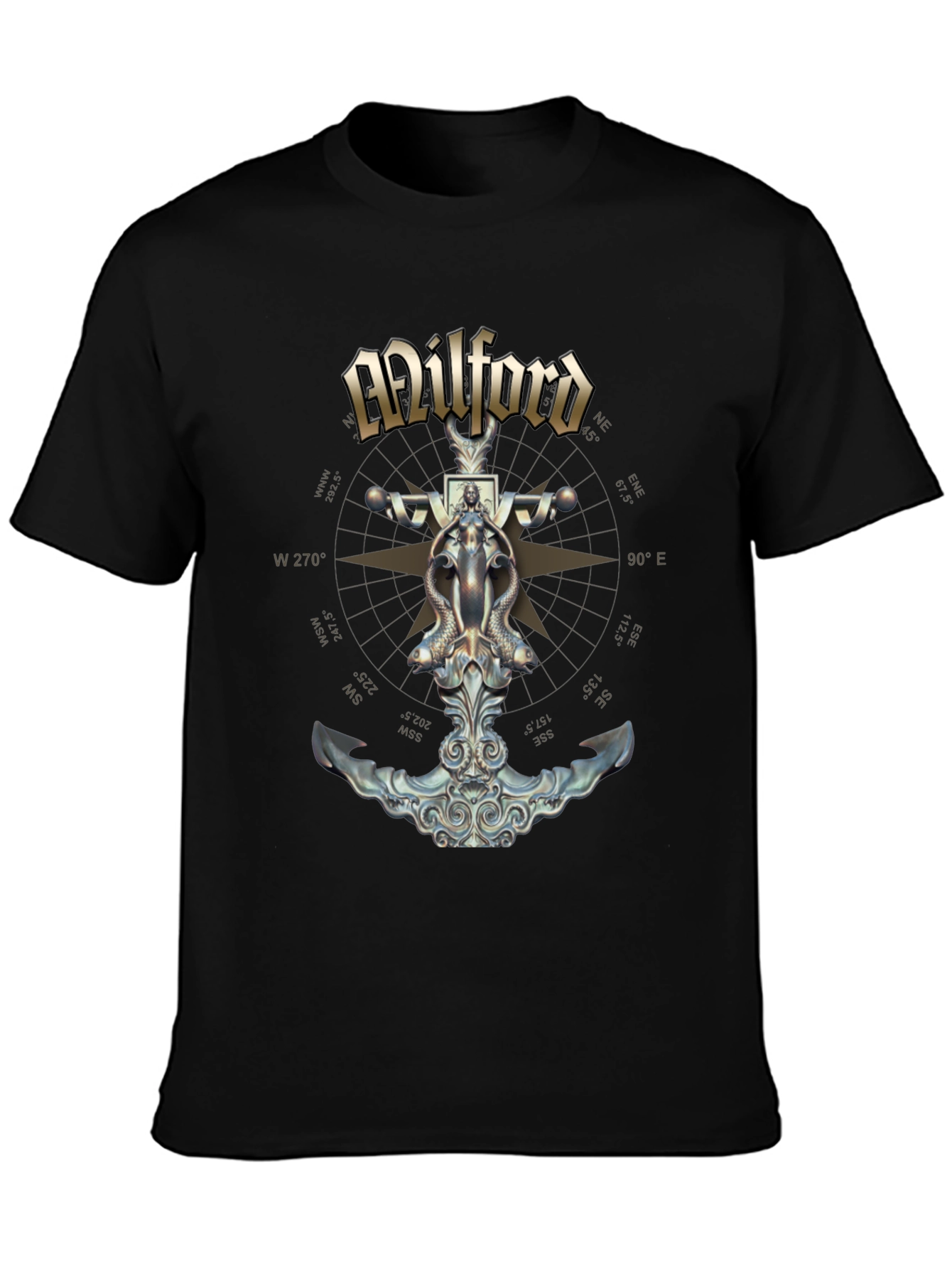 Milford Nautical Anchor T-Shirt - Compass Design