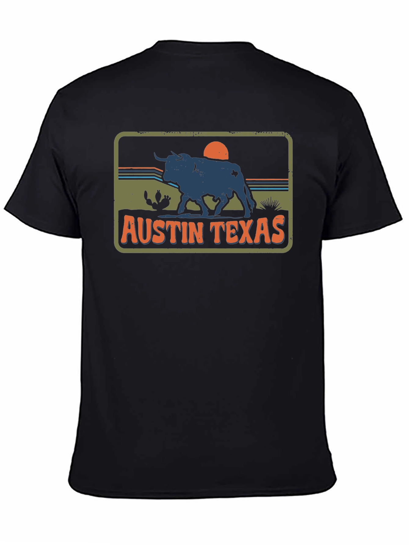Austin Texas Bull Graphic Tee - Retro Style T-Shirt
