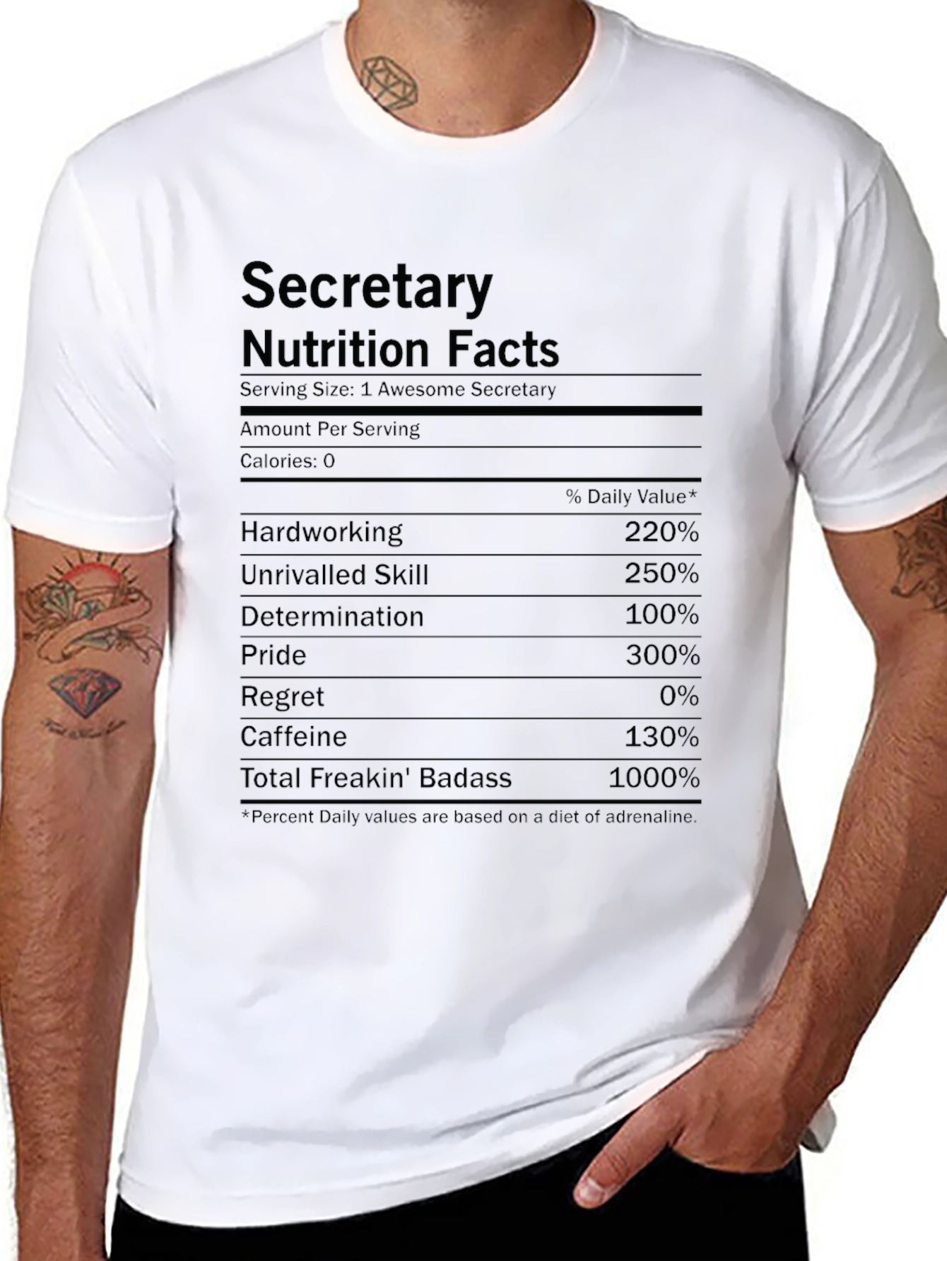 Secretary Nutrition Facts T-Shirt