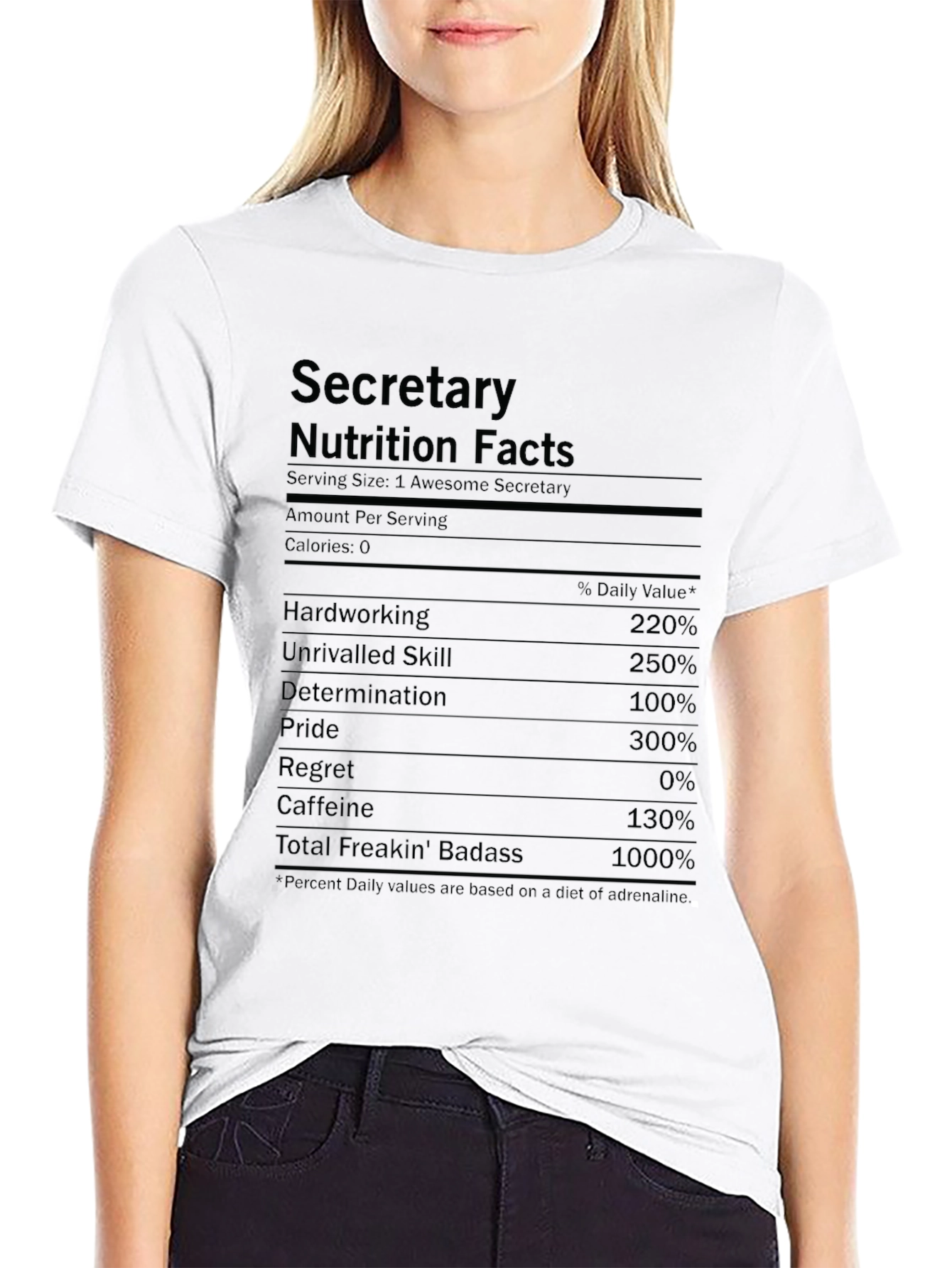 Secretary Nutrition Facts T-Shirt