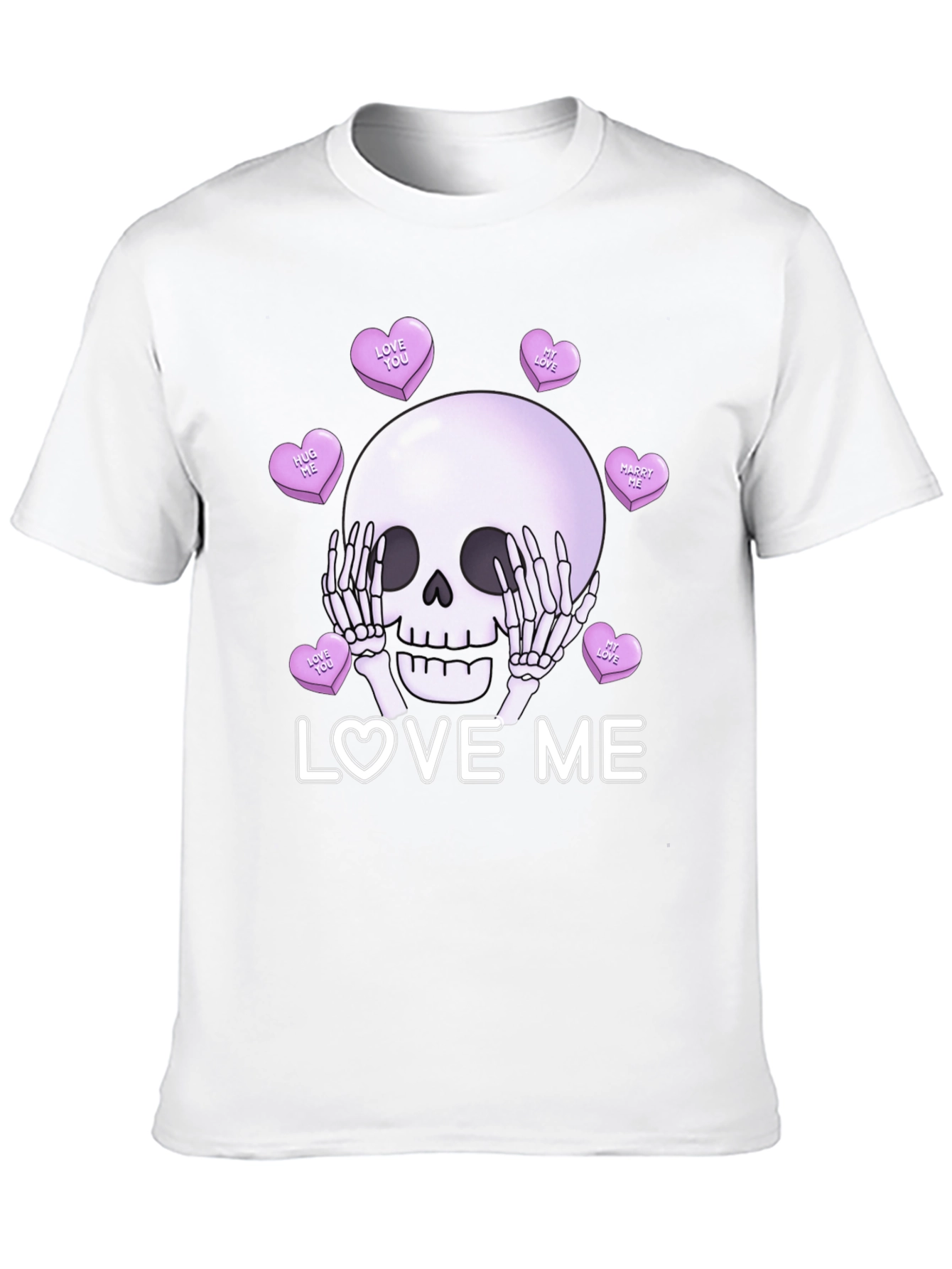 Love Me Skull Tee - Valentines Day Skeleton Shirt
