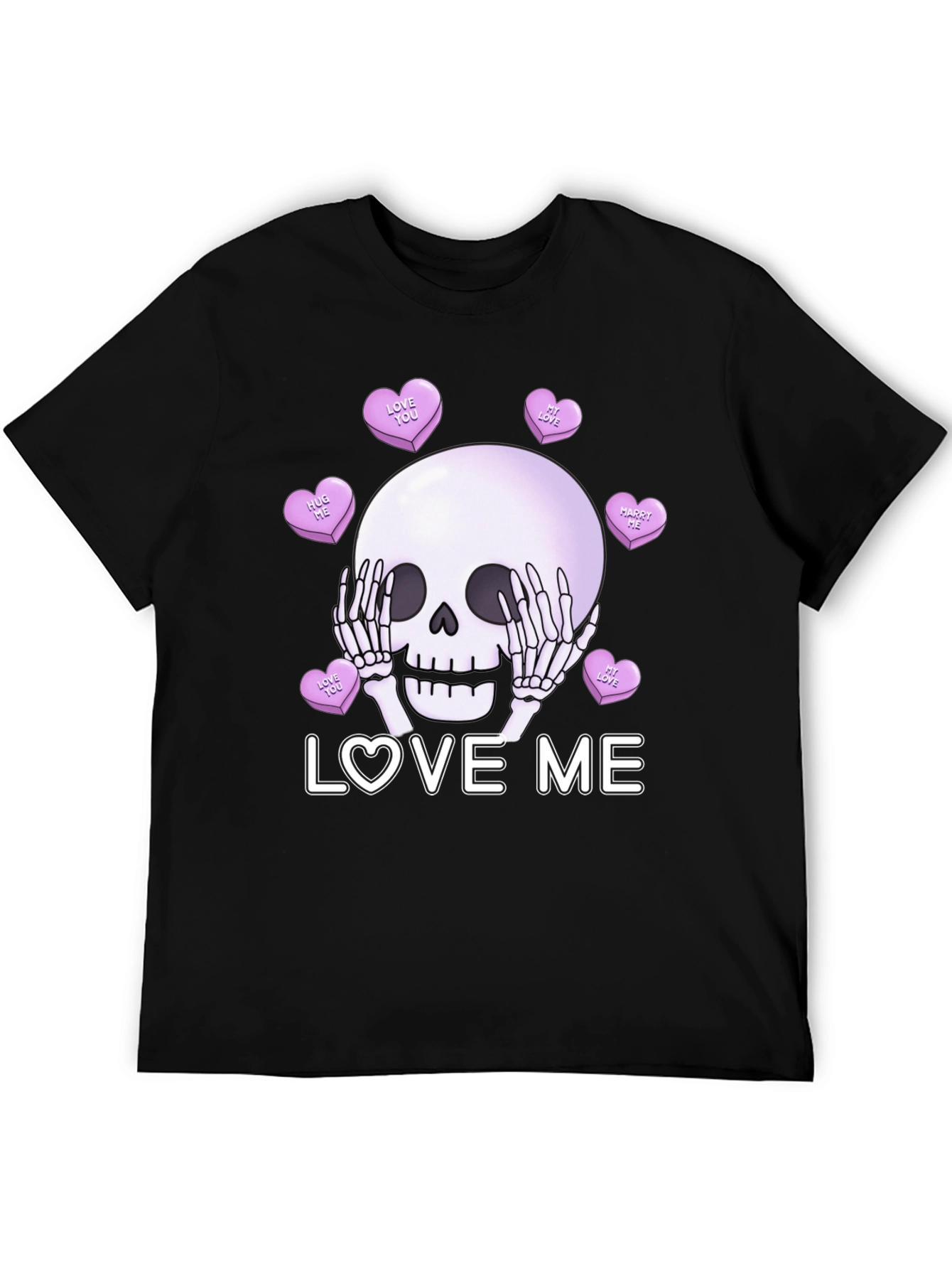 Love Me Skull Tee - Valentines Day Skeleton Shirt