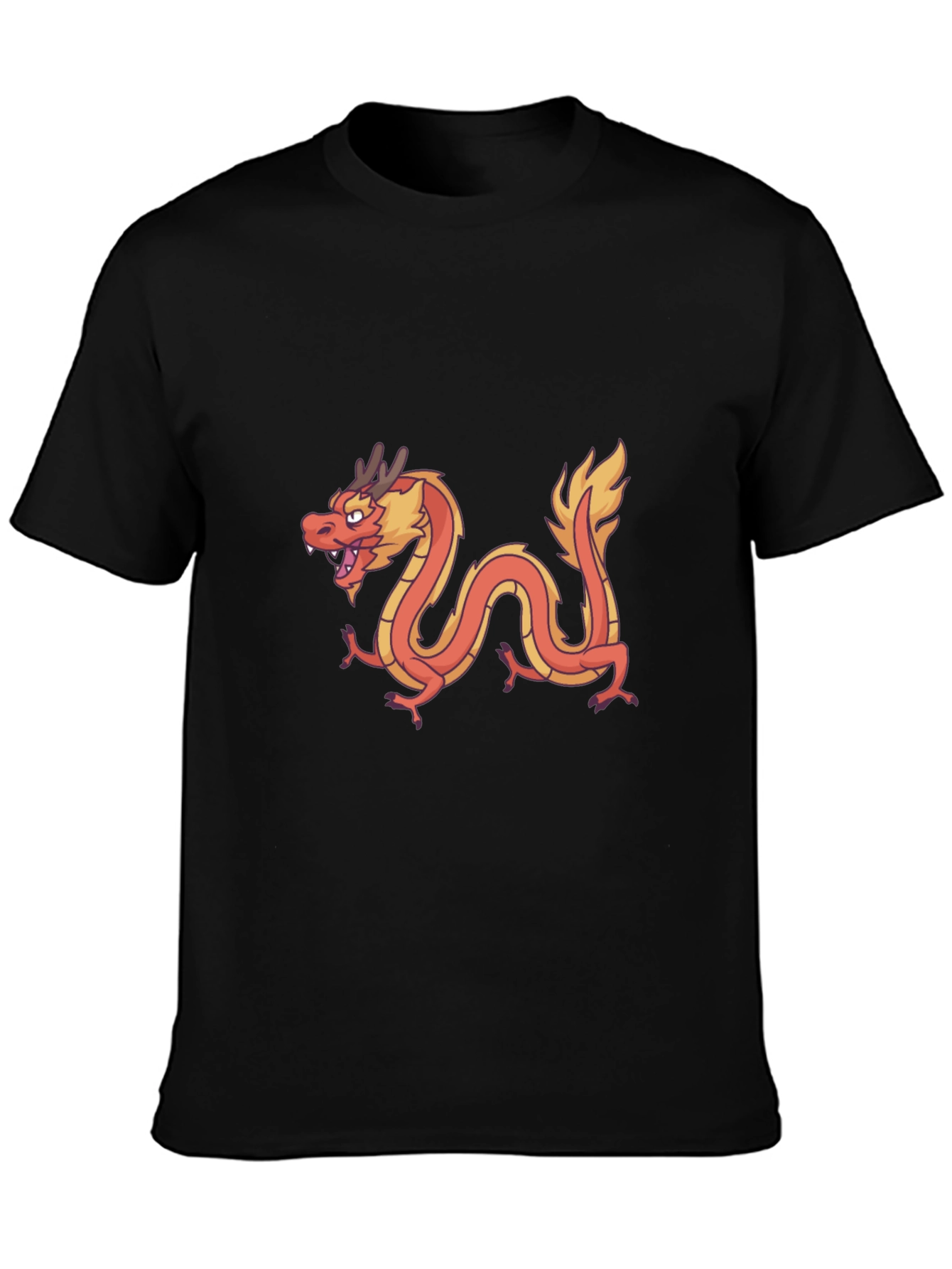 Dragon Graphic Tee - Black Casual T-Shirt