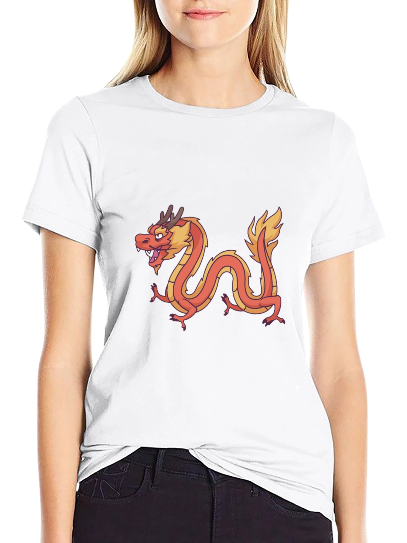 Dragon Graphic Tee - Black Casual T-Shirt