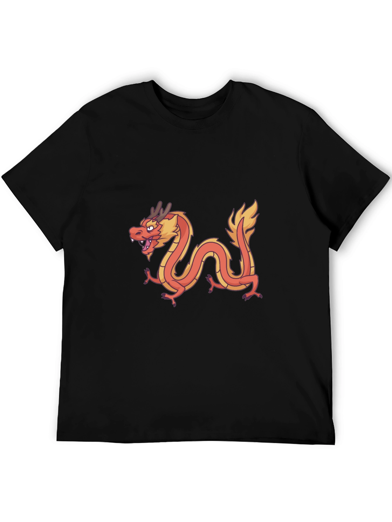 Dragon Graphic Tee - Black Casual T-Shirt