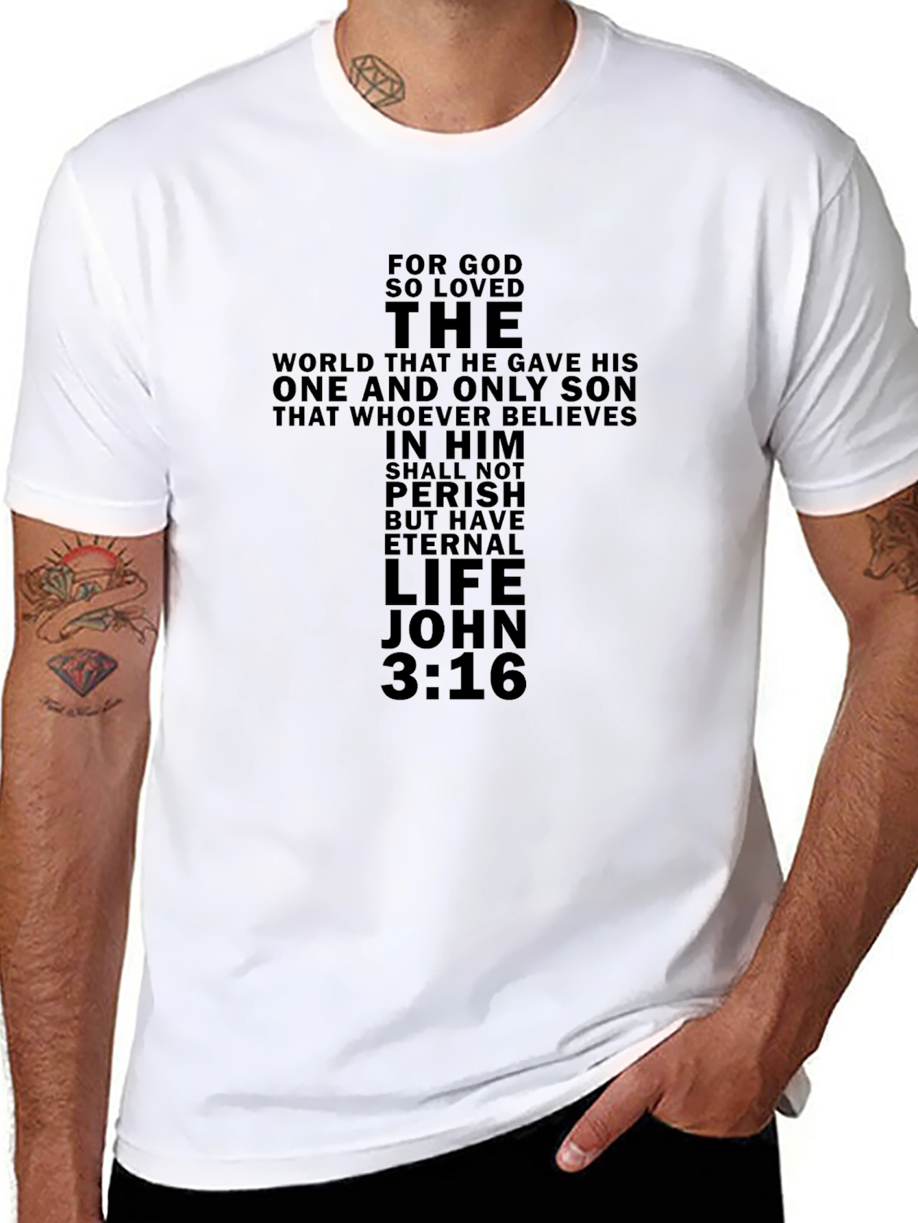 John 3:16 Christian T-Shirt - Eternal Life Scripture Tee