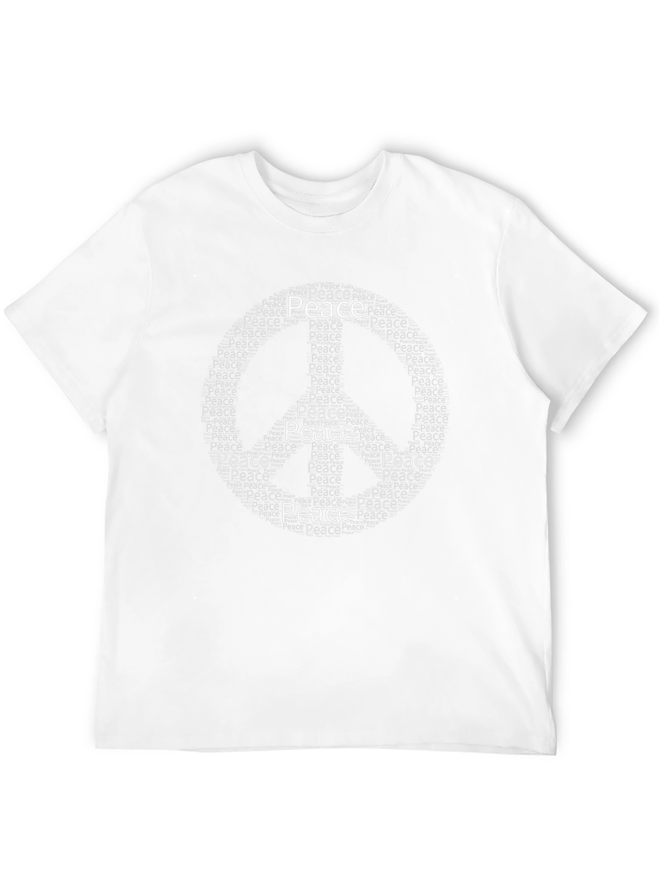 Peace Sign Word Art T-Shirt - Black