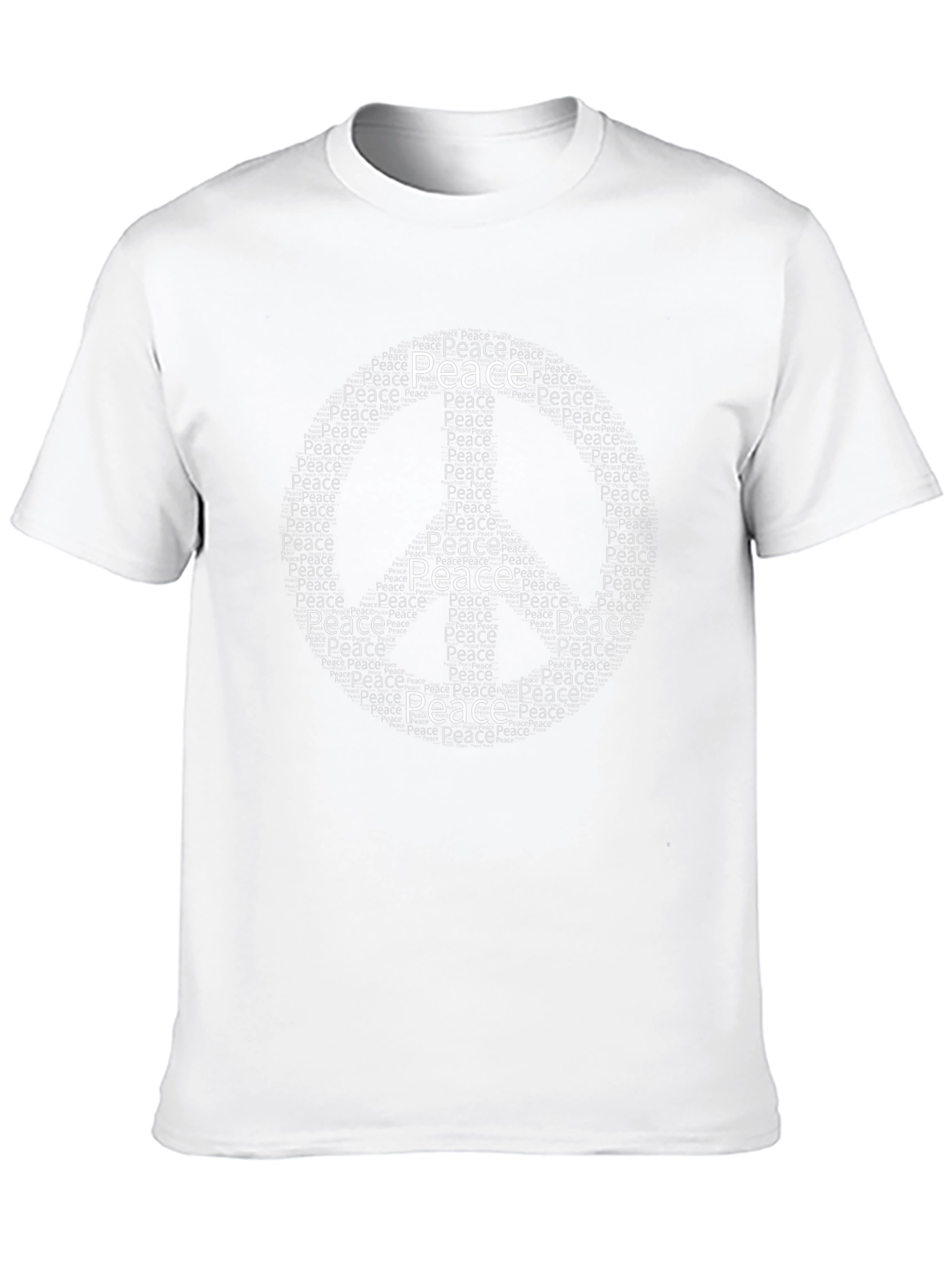 Peace Sign Word Art T-Shirt - Black