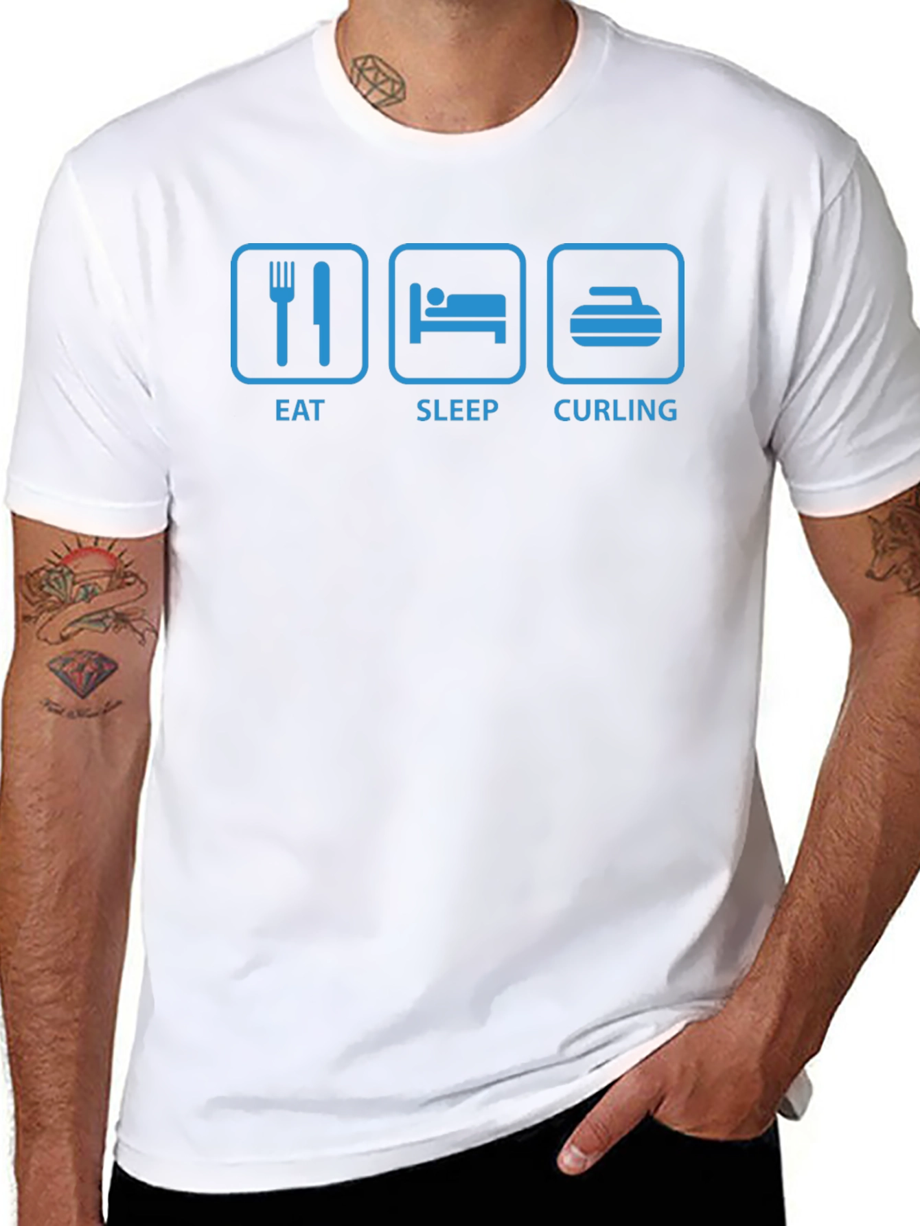 Eat Sleep Curling Graphic T-Shirt