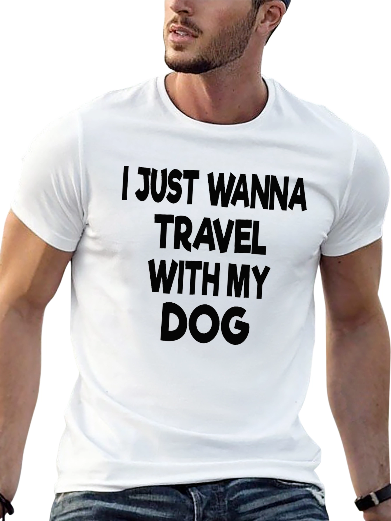 Travel With My Dog Black T-Shirt