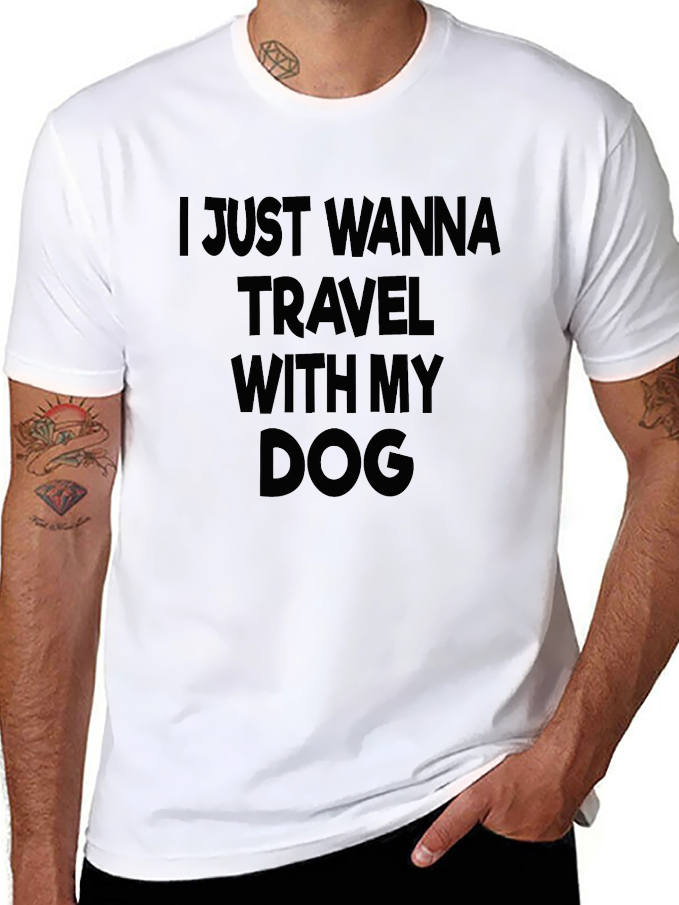 Travel With My Dog Black T-Shirt