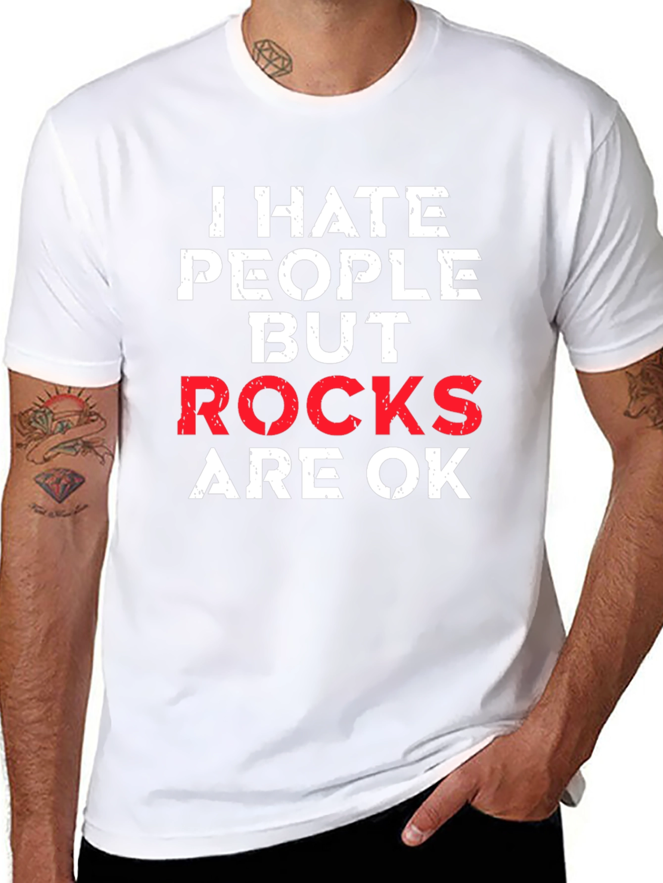 I Hate People But Rocks Are OK Graphic Tee