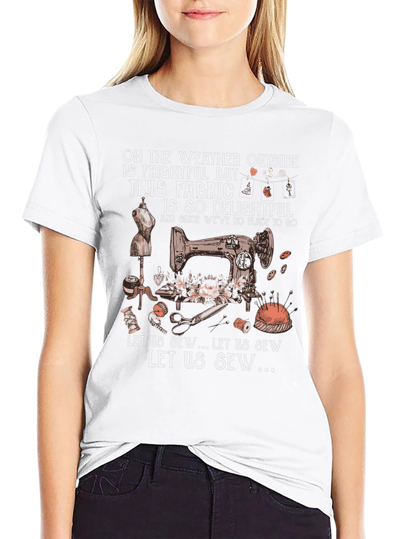 Sewing Delight T-Shirt: Weather Outside is Frightful